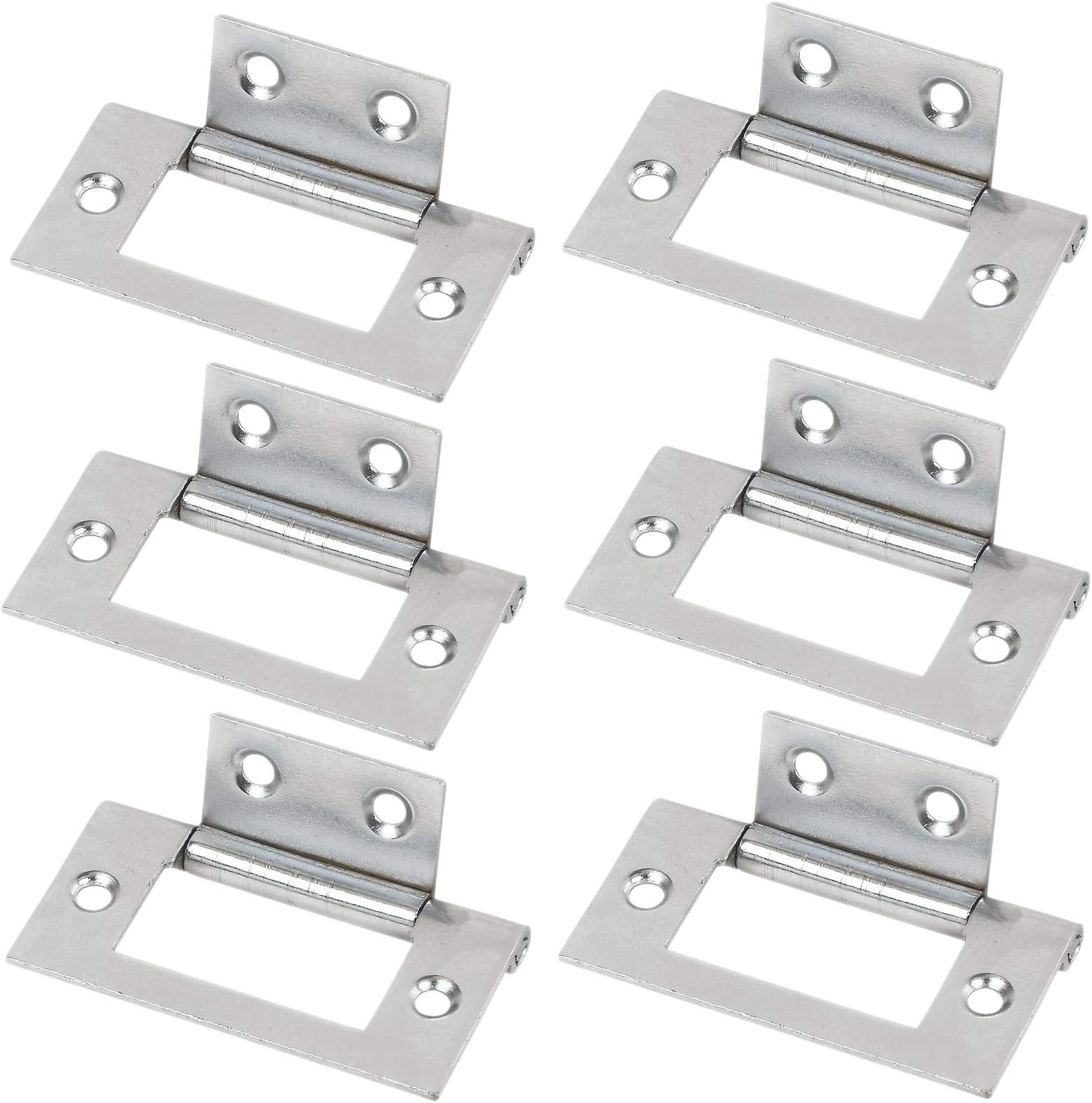 10x Pairs of 50mm/2" Dark Chrome Flush Hinges