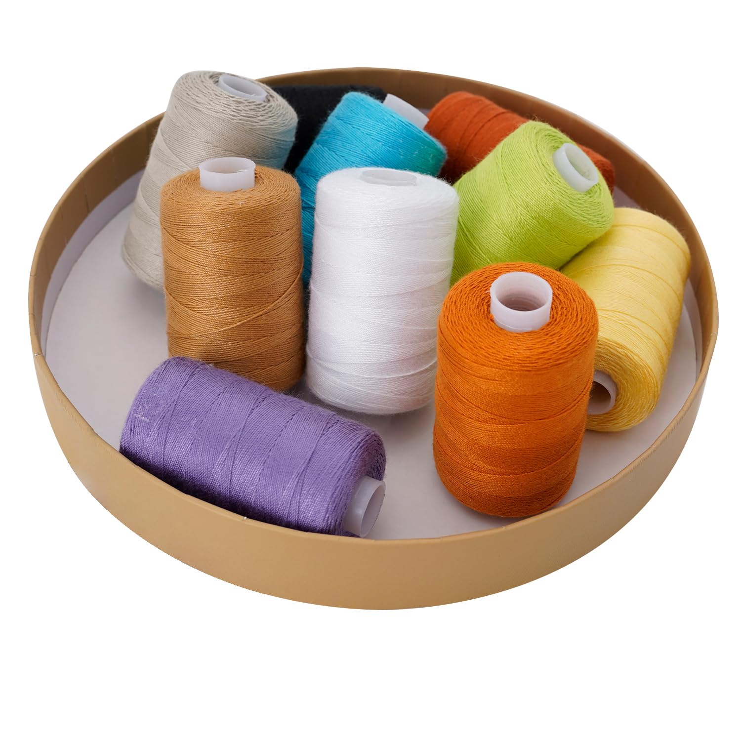 Hilo de coser para jeans de 19 colores, 20S/3, hilo extra fuerte para mezclilla, lona, carrete de 300 m, hilos de alta resistencia para jeans, hilo multiusos 100% poliéster
