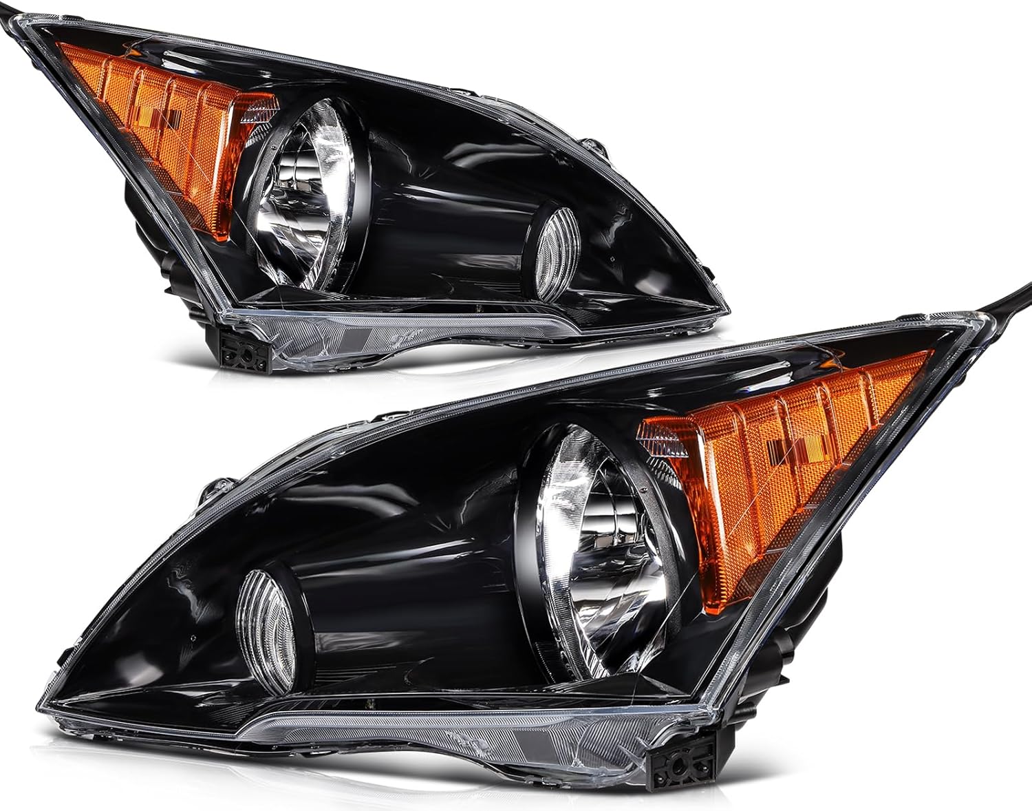 Automotive Headlight Assembly - Driver and Passenger Side Headlamp Compatible with 2011-2014 for Hyundai Sonata Chrome Housing Clear Corner Replace 20681601 HO2503129 20681501 HO2502129
