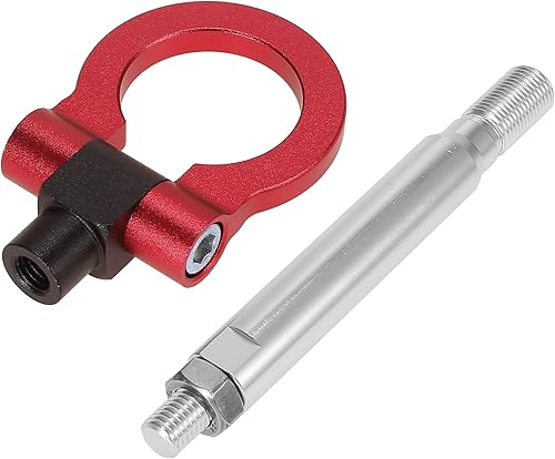 Miniatura 6 de X AUTOHAUX Anillo de remolque de parachoques delantero de aleación de aluminio rojo Tornillo de gancho de remolque para Subaru Impreza WRX BRZ
