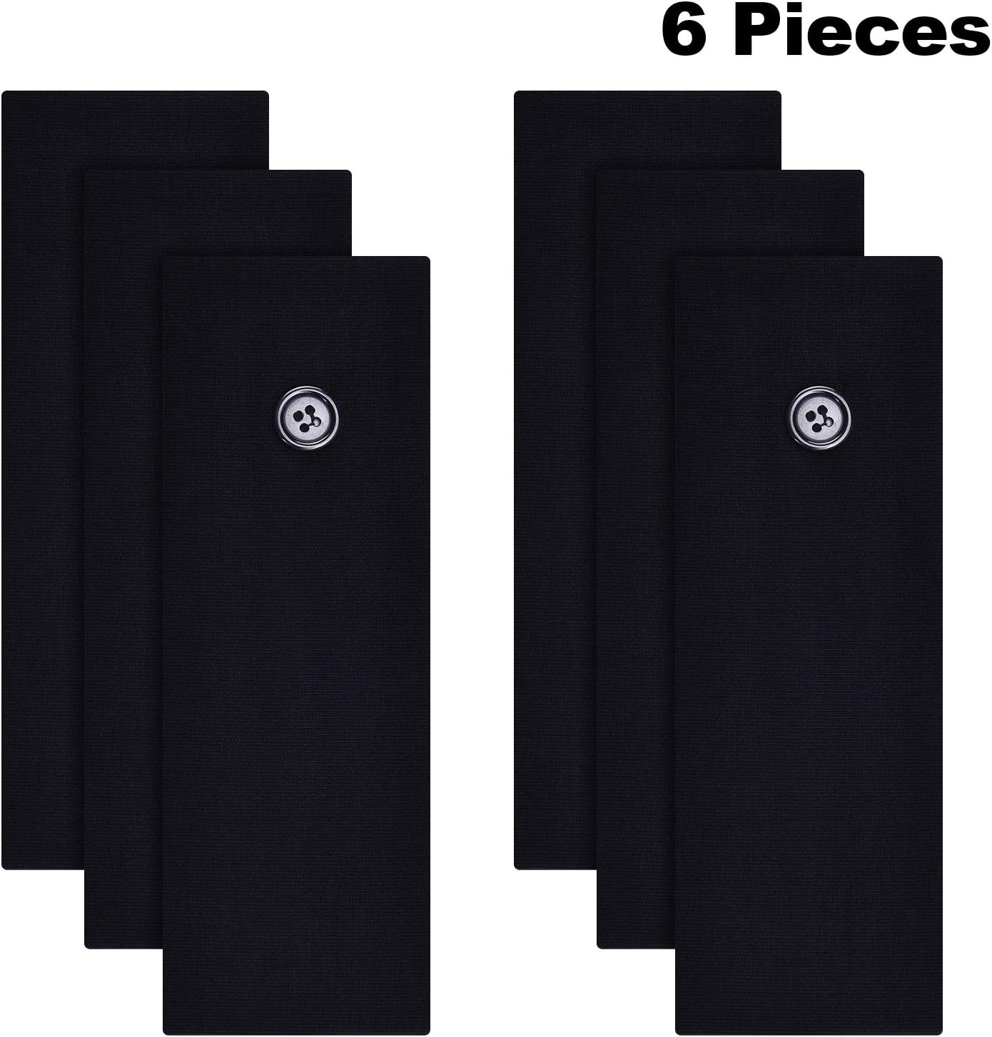 6ピース ボタンヘッドバンド ユニ ゴムヘアバンド ボタンフェイスカバーホルダー 看護師、医師、耳の保護用 (ブラック)
