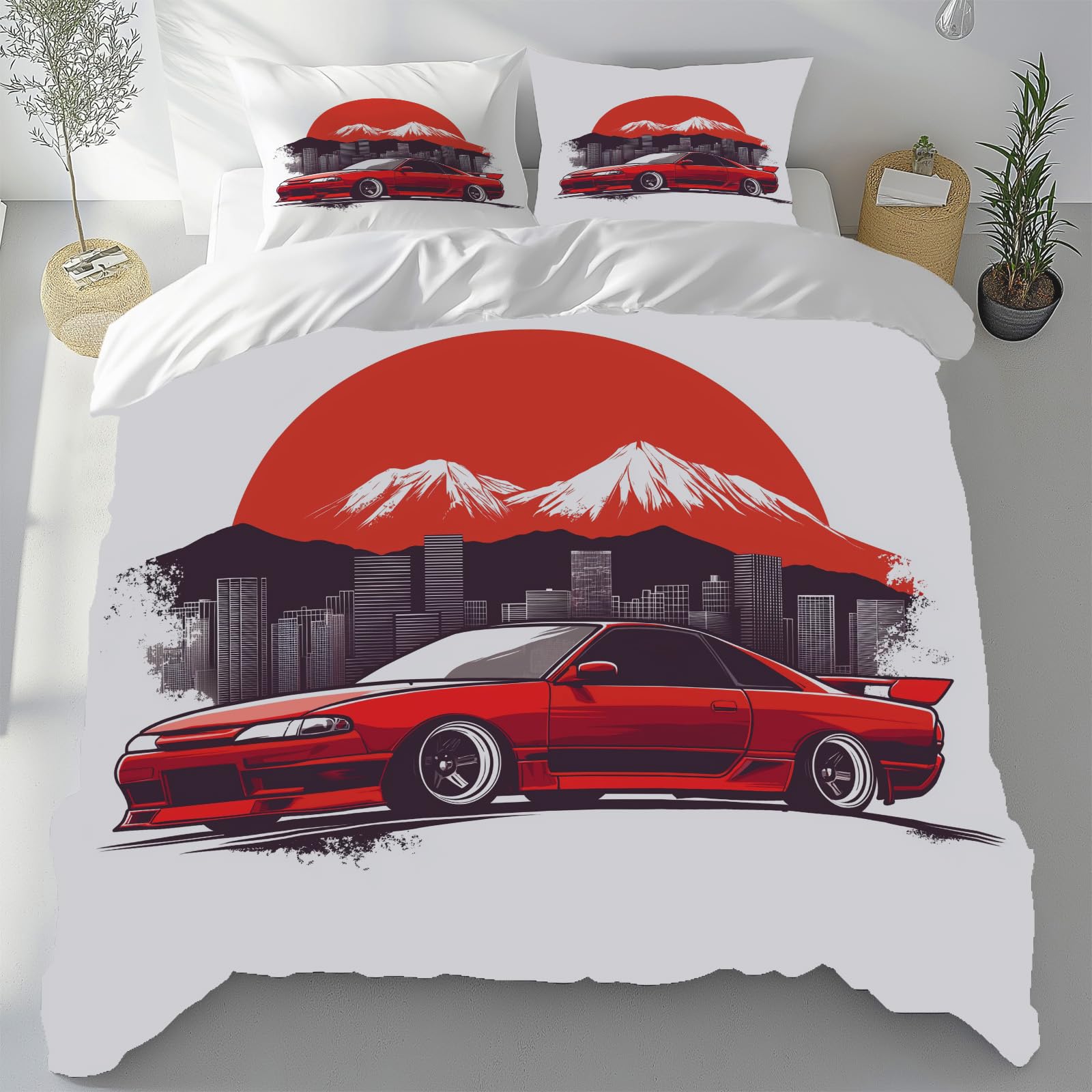 Parure de lit voiture dessin animé pour transformer la chambre d'adulte en refuge alpin