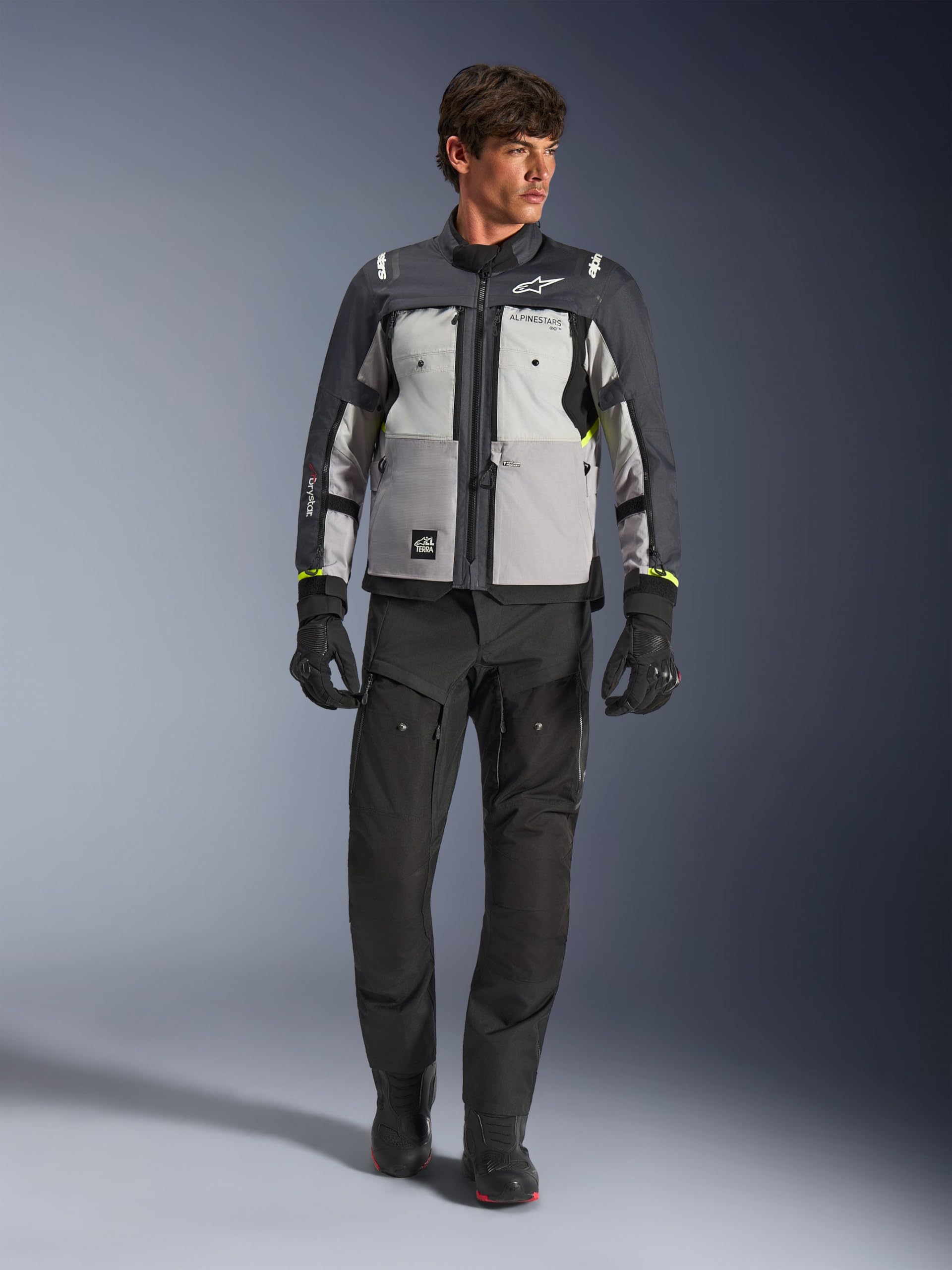 Alpinestars Cusco Drystar męska kurtka motocyklowa, przygodowa, turystyczna, lekka, odporna na rozdarcia, odpinana wodoodporna podszewka, Lodowy szary/średni szary/głęboki szary, M