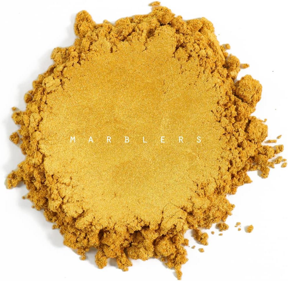 MARBLERS Mica Powder Colorant [Boutique Gold] 10oz (280g) |Cosmetic Grade | Epoxy resin Pigment | Dye | Non-Toxic, Vegan, Cruelty-Free | Lip Gloss, Nails, Body Butter | Bath Bomb, Candle & Soap Making