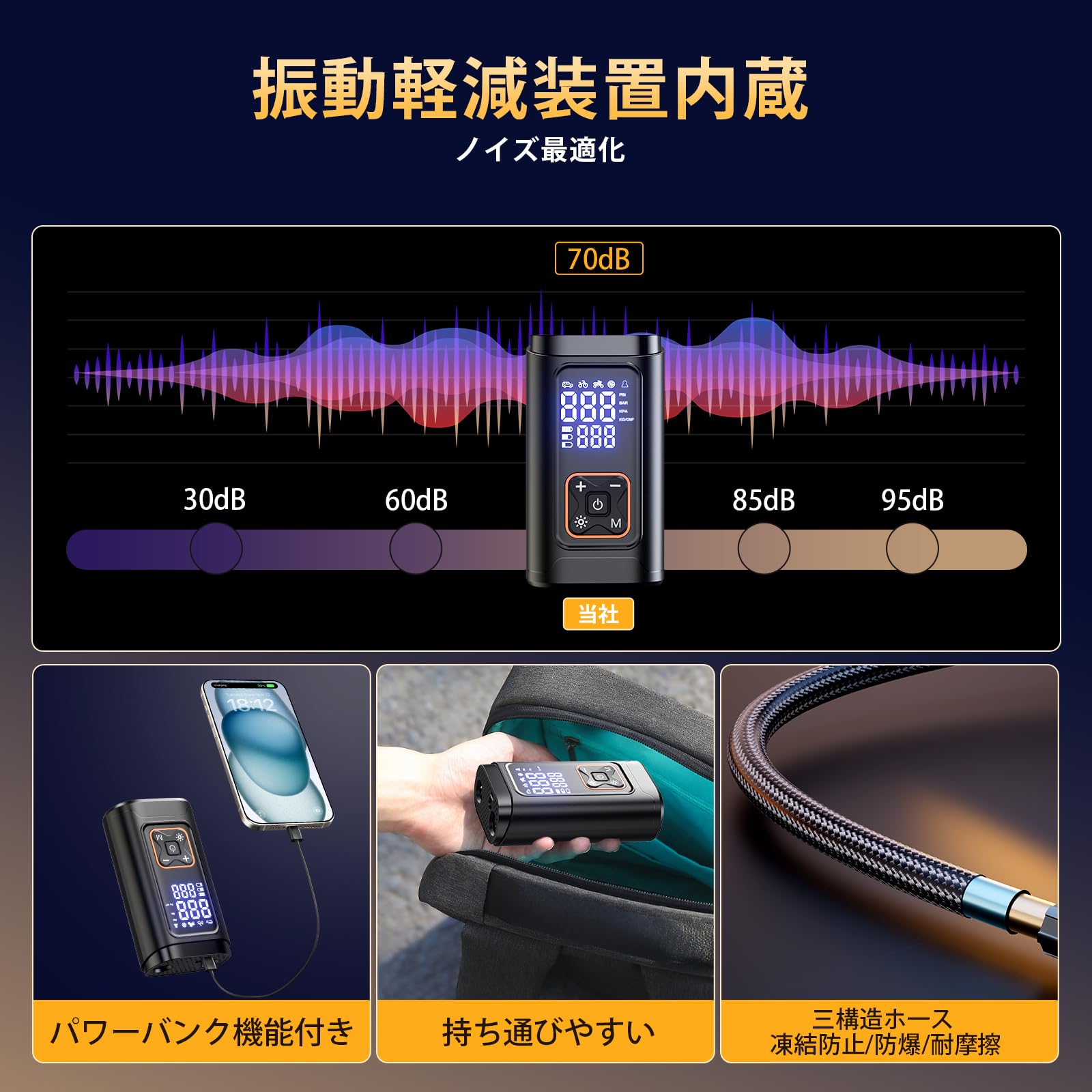 Amazon.co.jp: Philoent 自転車 空気入れ 電動空気入れ 超小型 車 : 車