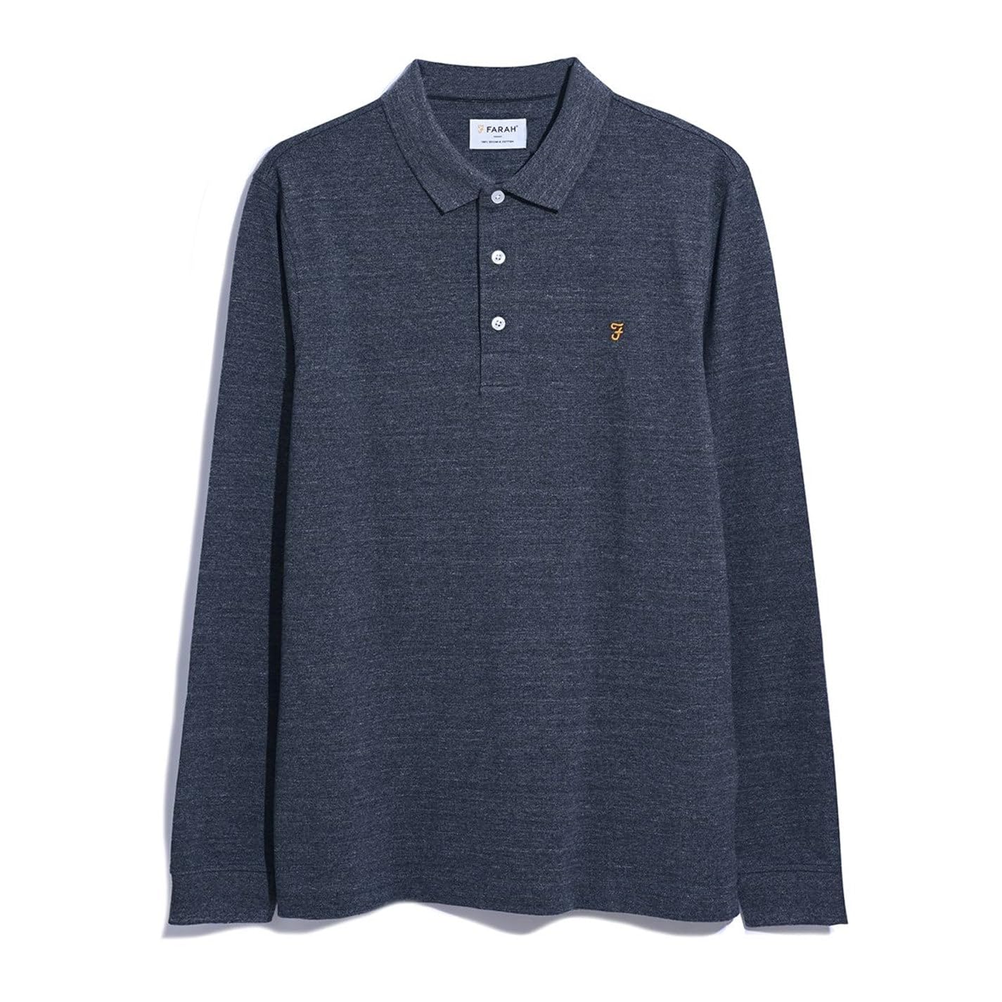 Farah Mens Blns Ls Polo Long Sleeve Farah Grey XL
