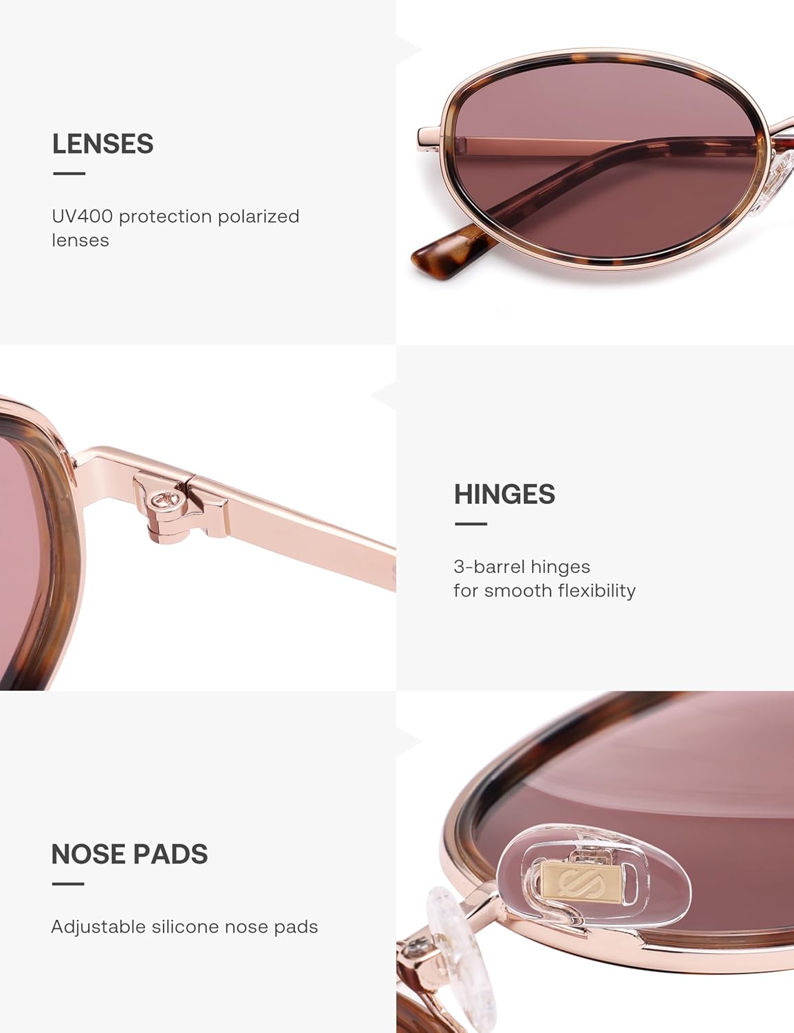 SOJOS Trendy Oval Polarized Sunglasses for Women Men, 80s 90s Chic Retro Vintage Sunnies SJ1248 - Image 5