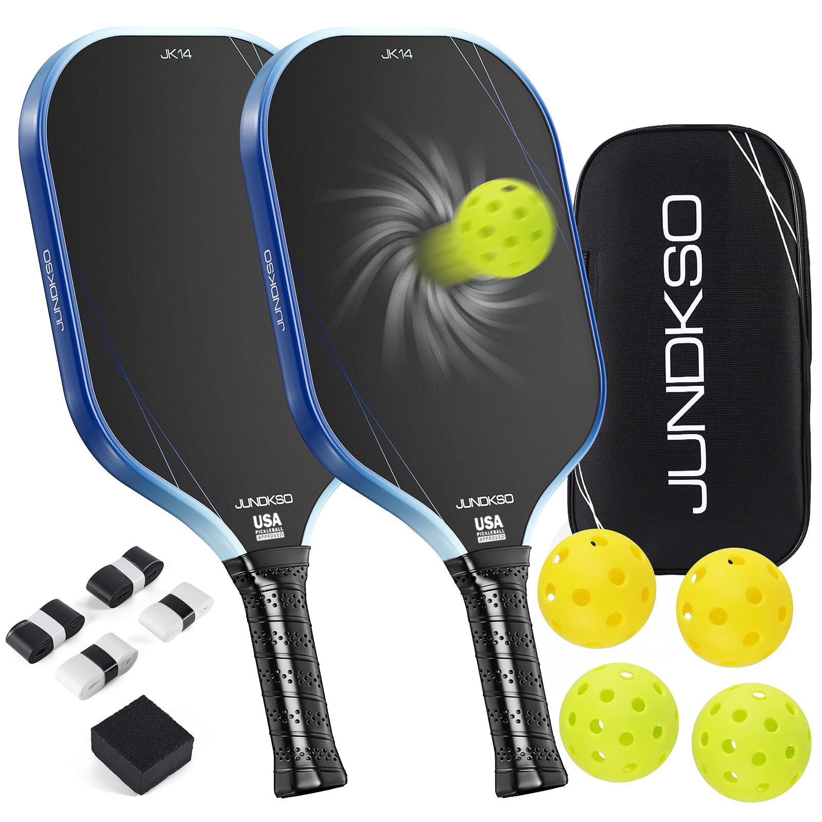 JUNDKSO Carbon Fiber Pickleball Paddles Set of 2