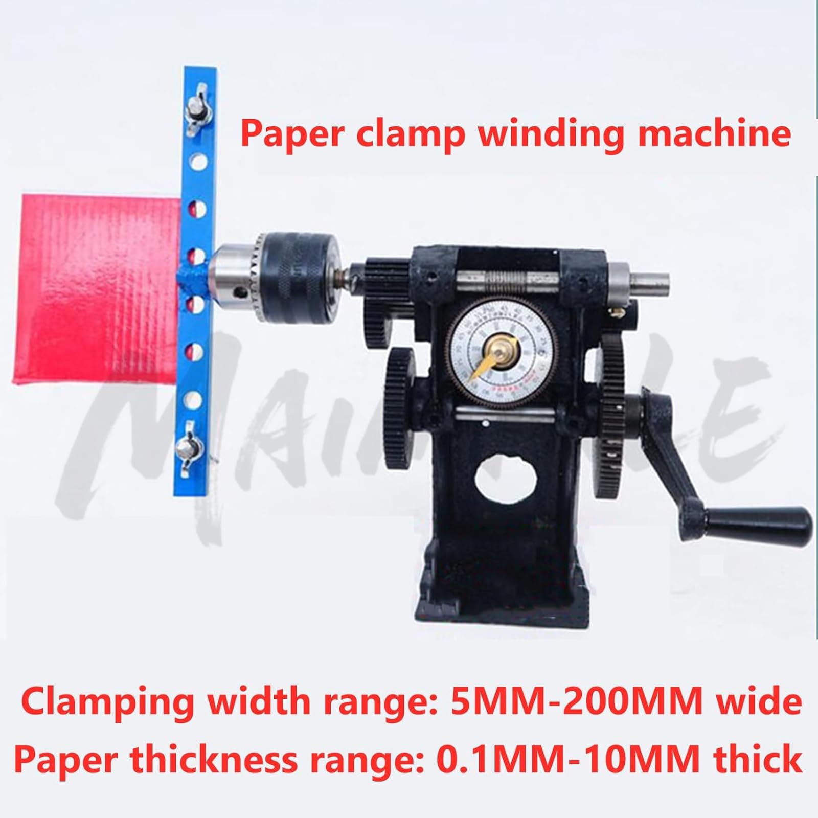 Machine À Enrouler Le Papier, Outil De Pliage De Fil 0-99999, Bobineuse Manuelle, Serrage 5-200 Mm, Épaisseur 0,1-10 Mm, Comptage Précis/Performances Stables, pour L'industrie Et Les Projets