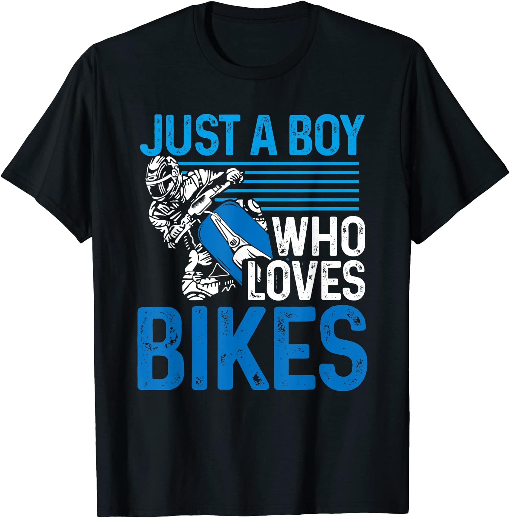 Motorcycle Biker Motorbike Rider Just A Boy Who Loves Bikes T-Shirt