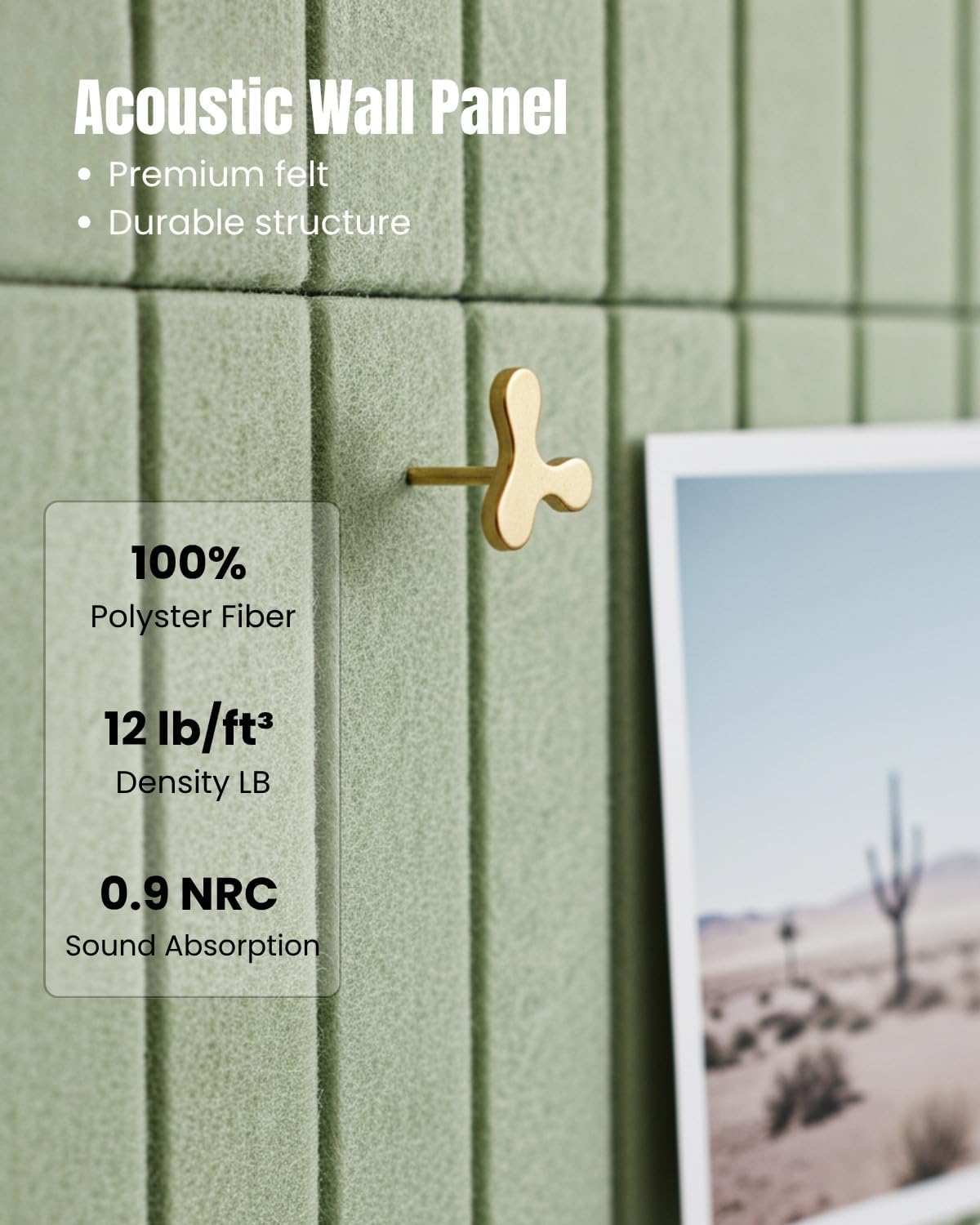 Arched Felt Bulletin Board 36" x 24", 6 Felt Tiles with 30 Removable Adhesive Tabs, Cork Board Alternaltive for Office, Vision Board & Wall Decor (Sage Green)
