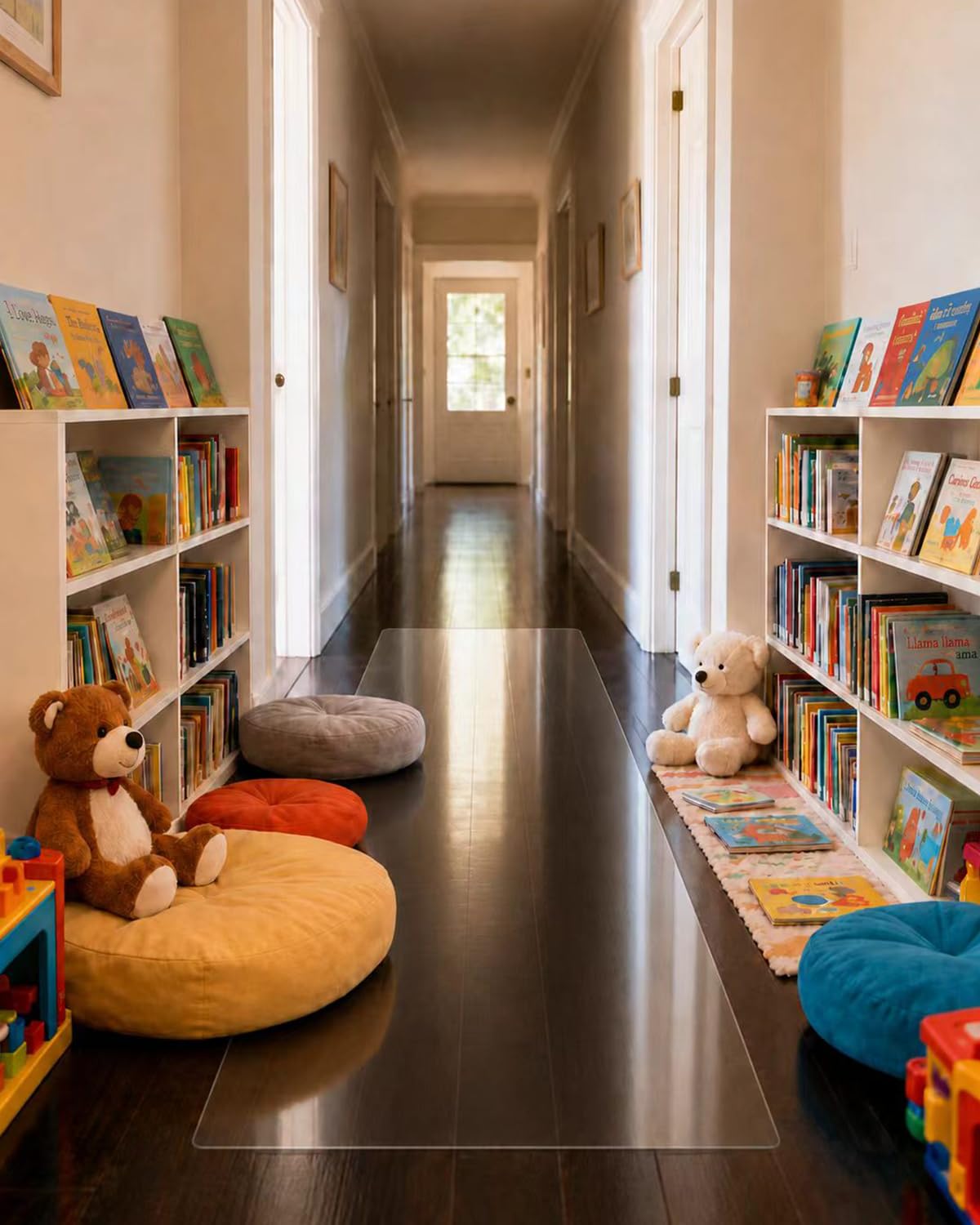 【16 Anti-Slip Stickers Included】2'×7' Long Clear Plastic Floor Runner, Waterproof Clear Carpet Runner, Wipeable Vinyl long Runners for Hallway, Entryway , Non Slip Vinyl Floor Runners for High Traffic