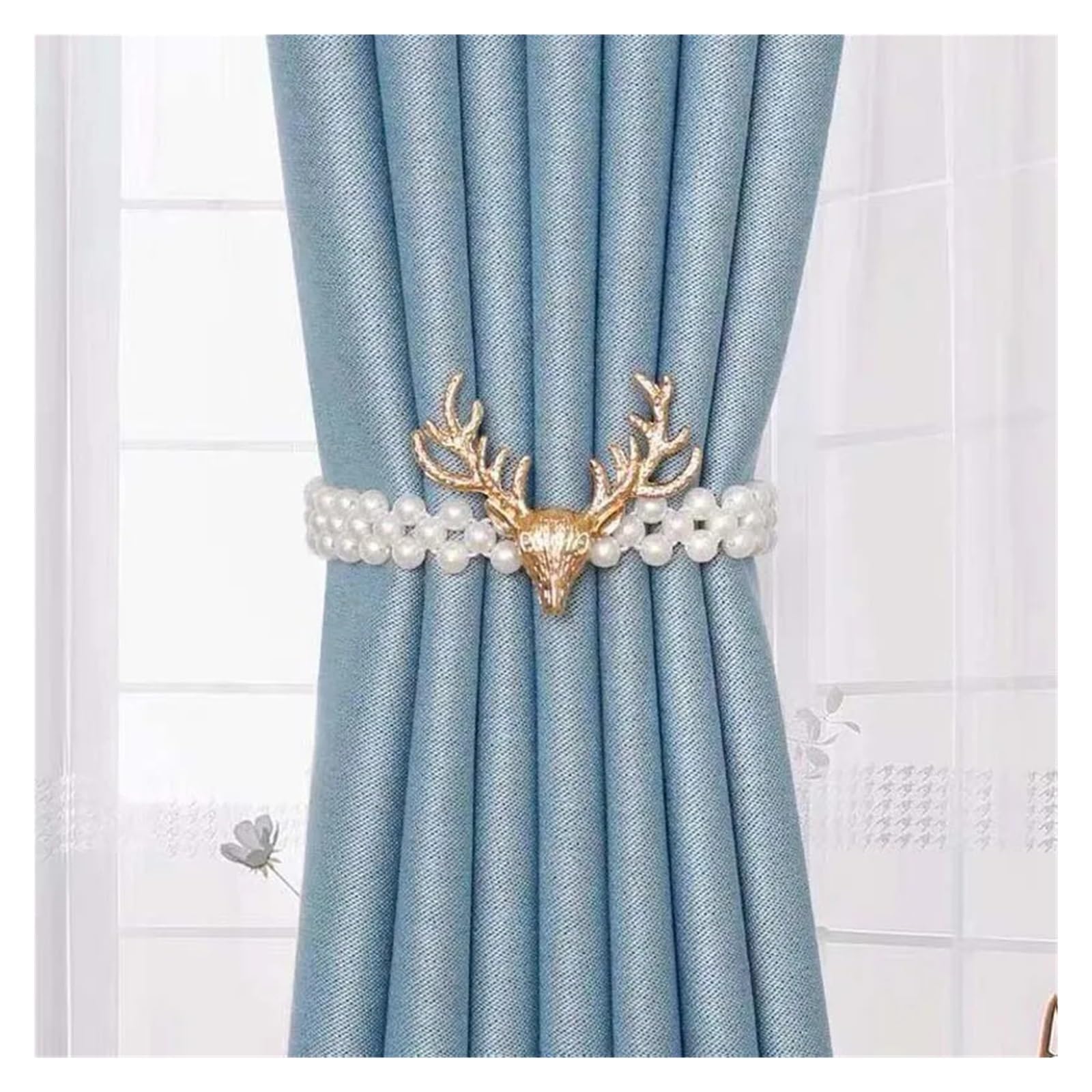 Décoration de rideau Boucle de rideau en perles, attache de sangle d'élan, corde élastique, nœud créatif, boucle, support de rideau, décoration, embrasse de fenêtre, retenue de rideau Embrasse de ride