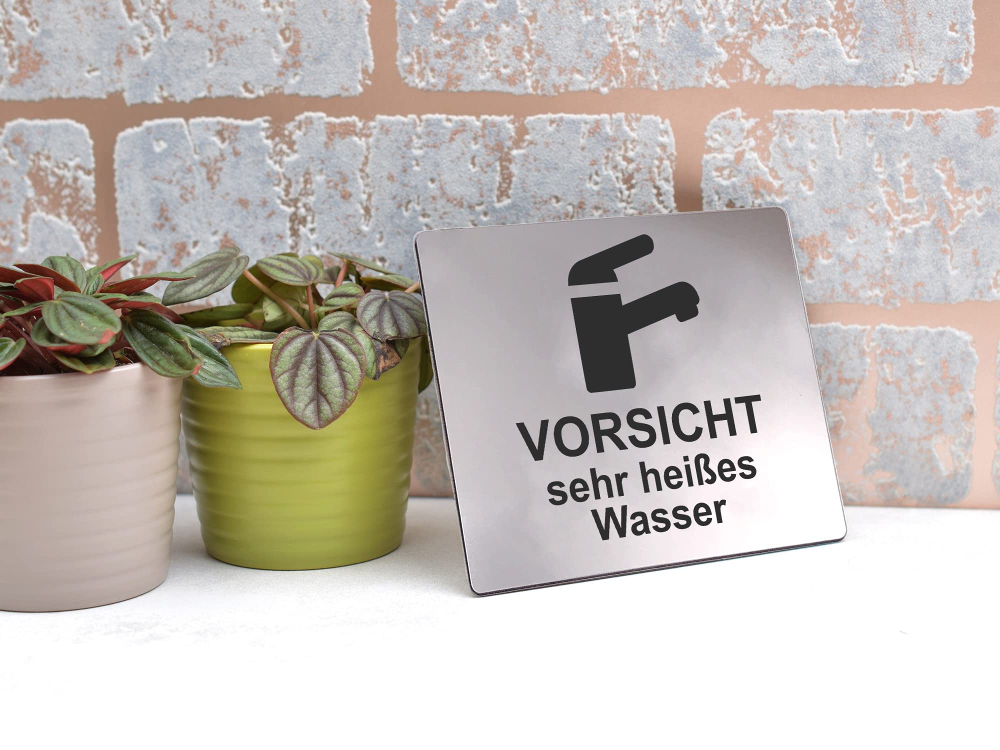 10 Stück Wasserhahn-Abdeckschilder – Heiß/Kalt Aufkleber Für 6,7 Mm Griffe (Silber)