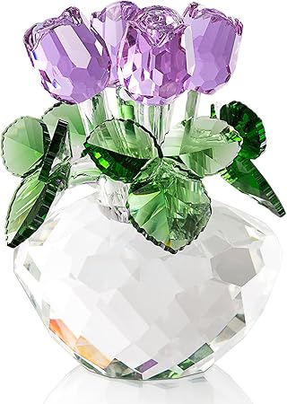 Denimomo valentines day crystal rose gifts for her,crys…