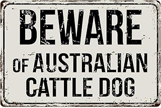 127VS Beware of Australian Cattle Dog 8” x 12” Vintage Aluminum Retro Metal Sign