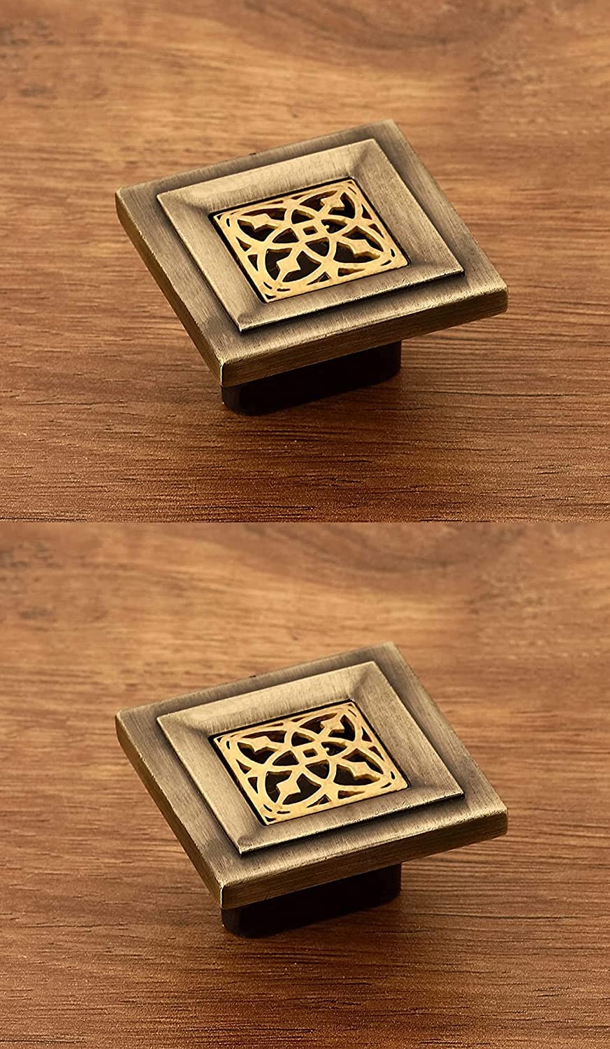 INDEED Antique Brass Square Shape Pull Handle Knobs Set (KNOBS-2035) - Pack of 2 (B08R3CLN6S) Amazon Price History, Amazon Price Tracker