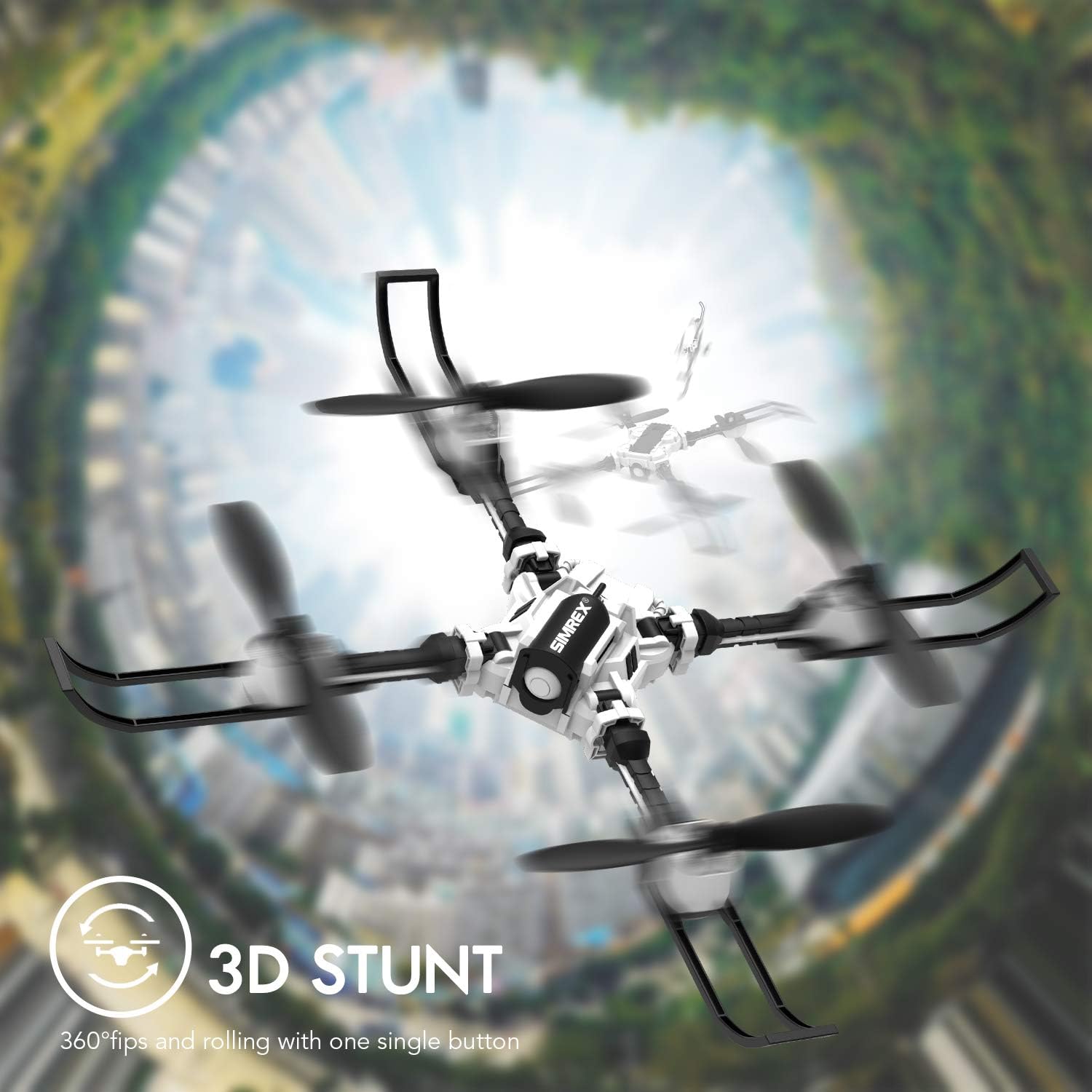 SIMREX X500 Drone RC Quadcopter Altitude Hold Headless RTF 3D 360 Degree Flips & Rolls 6-Axis Gyro 4CH 2.4Ghz Remote Control Helicopter Height Hold Steady Super Easy Fly for Training.