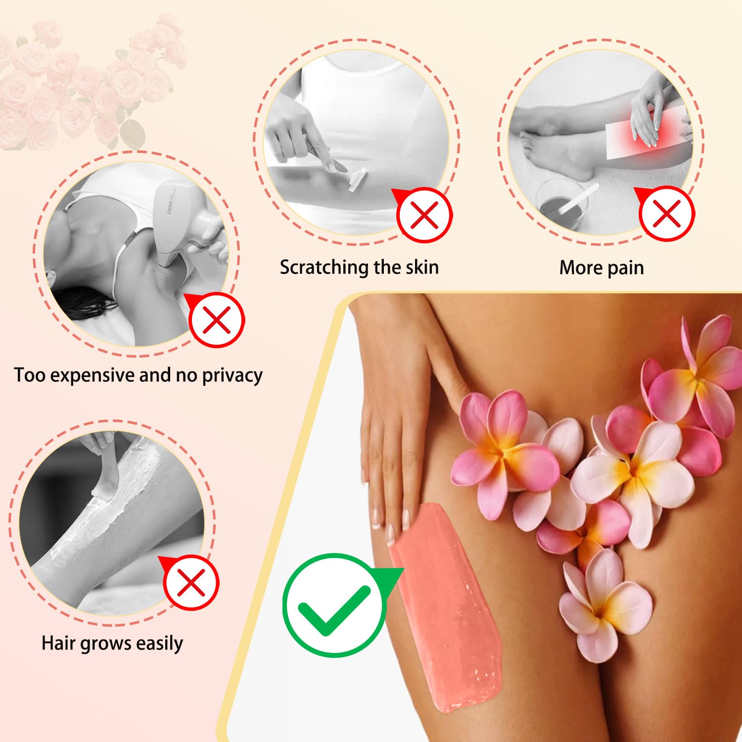 Perle di cera per depilazione, 10 sacchetti da 100 g, per depilazione a casa, ideali per pelli sensibili, perle di cera dura con 20 barrette, per bikini, brasiliani, corpo e viso