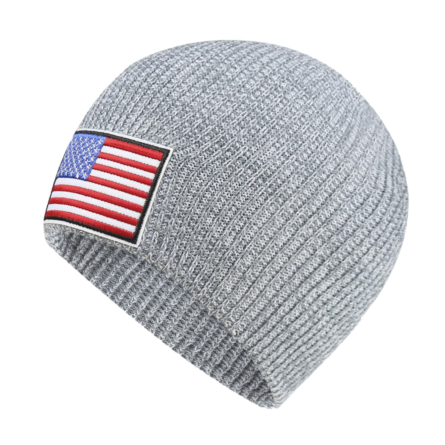 American Flag Embroidered Skull Beanie - USA Military Tactical Cap For Men & Women