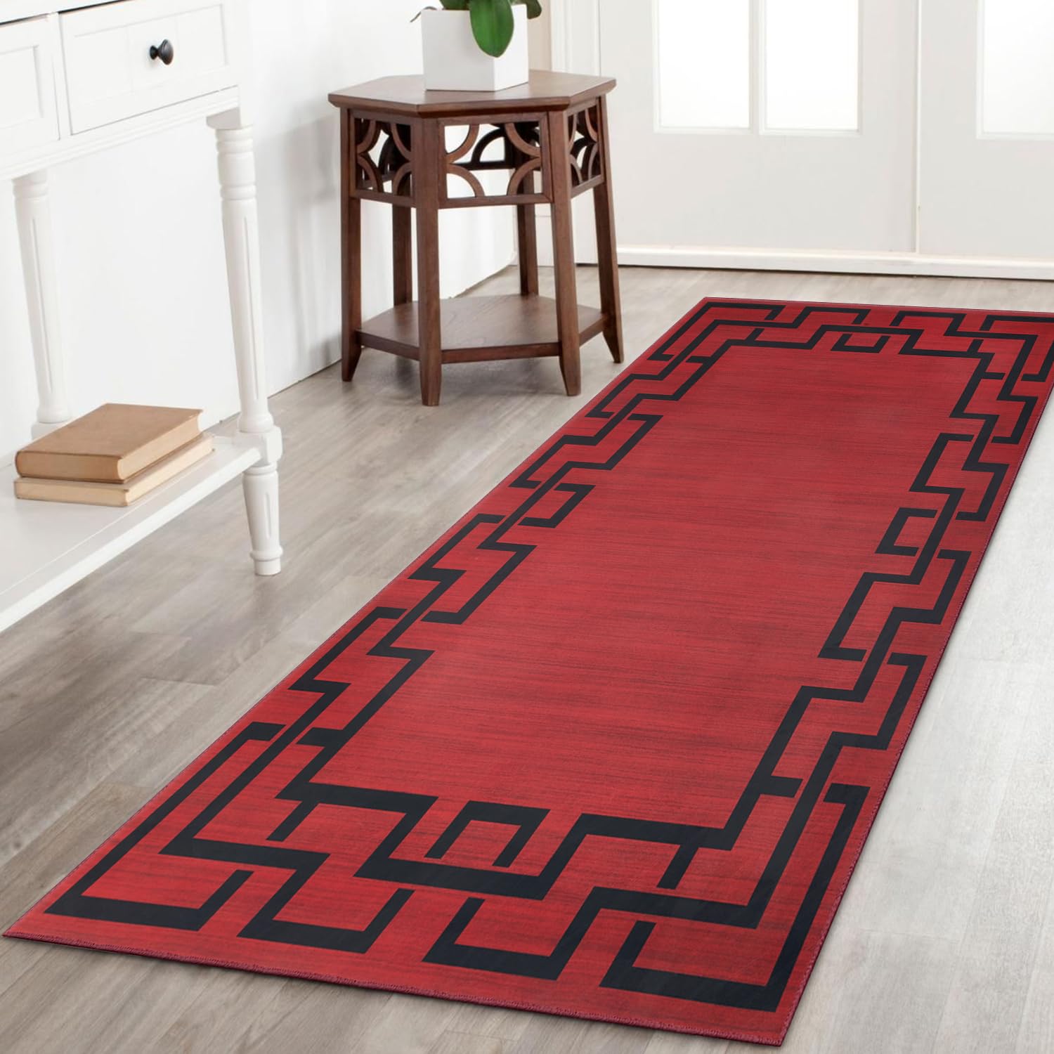 BedLooms Door Mat Indoor & Outdoor 80x150 cm – Non Slip Heavy Duty muddy mats for dogs UK – Greek Key Style Printed Welcome Front Doormat – Dirt Trapper Kitchen Floor Mat Inside Outside Doormats, Lexi