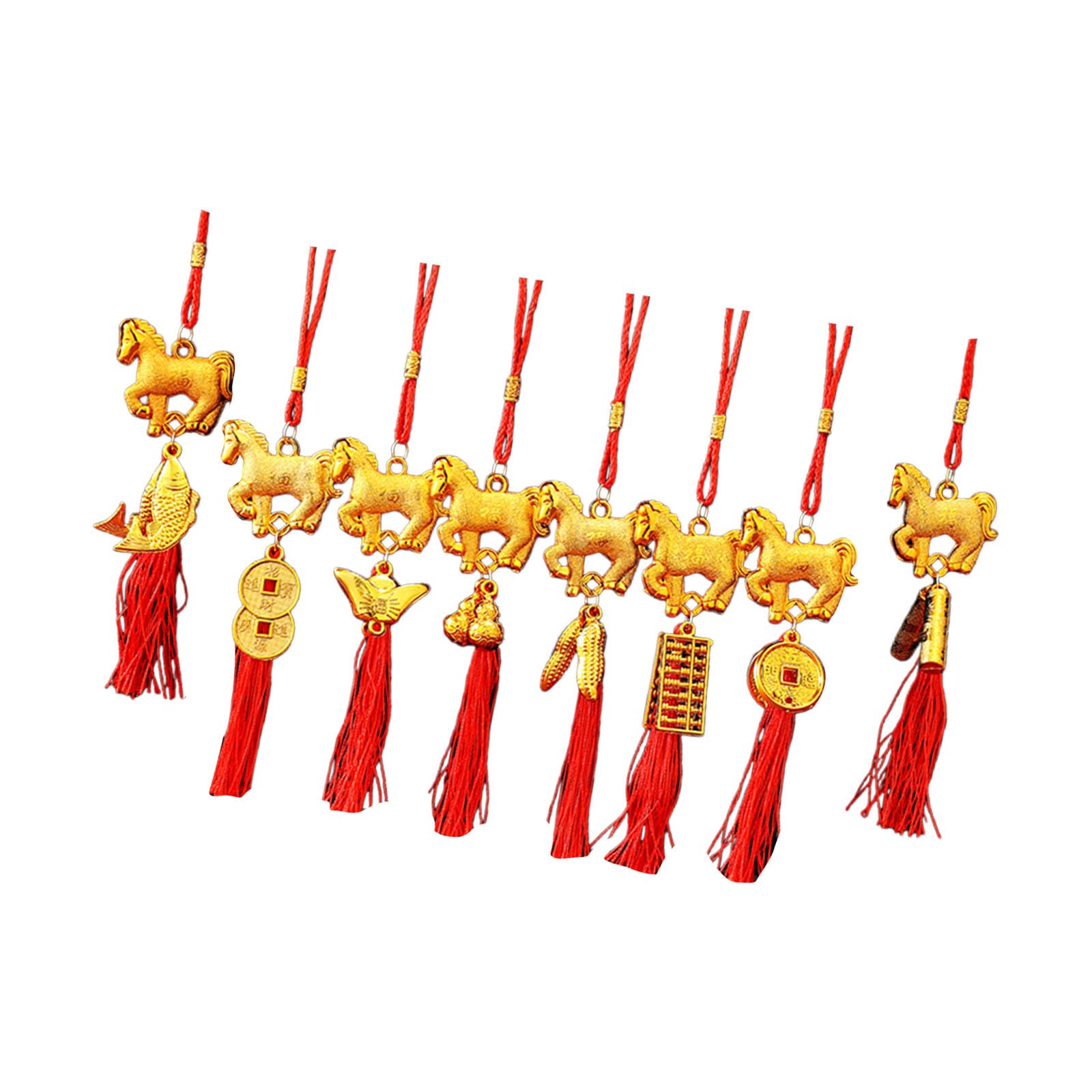 8Pcs Year of Horse Decoration Hanging Ornament for Door Window Tree Chinese Spring Festival Celebration Party Decoration