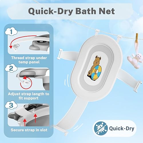 Miniatura 3 de AVIDOR Bañera para bebé, bañera plegable para recién nacidos a niños pequeños, bañera esencial duradera para bebés, bañera portátil de viaje para