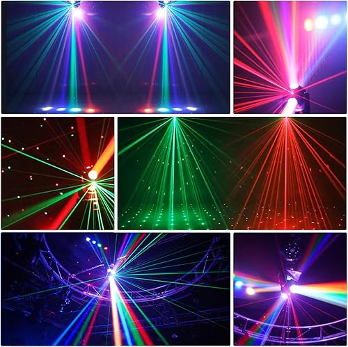 Miniatura 9 de Luz de cabeza móvil, bola de efecto de haz LED RGBW 4 en 1, luces de DJ con sonido activado para boda, fiesta de DJ y casa en vivo