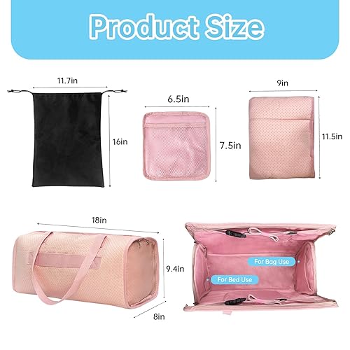 Miniatura 23 de Zyphoria Bolsa de viaje 2 en 1 para cama de avión para niños, extensor de asiento portátil para niños, reposapiés esencial para el vuelo del bebé