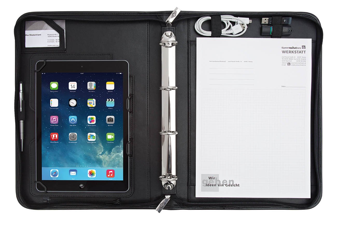 Wedo 05874901 Elegance Tablet Organizer A4 Universale per 9,7" - 10,5", Nero