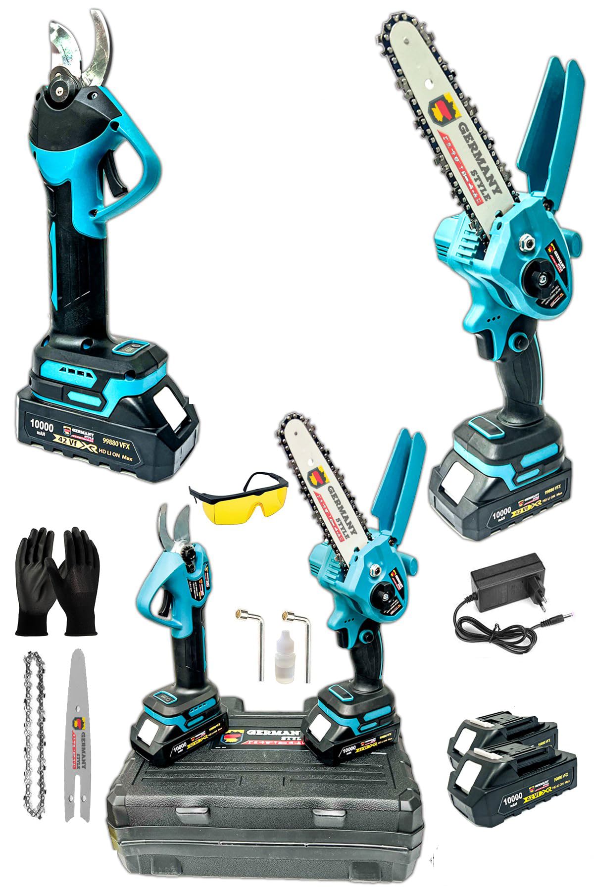 Germany Style 9989VFX Alman 2 Li Set 1000 mAH Çift Akülü Çelik