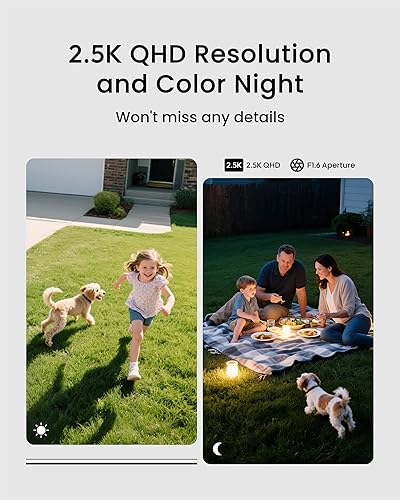 Miniatura 5 de youkey S320 Cámara magnética sin cables 2.5K QHD cámara de seguridad con doble banda WiFi 6, almacenamiento integrado de 8 GB, visión nocturna a