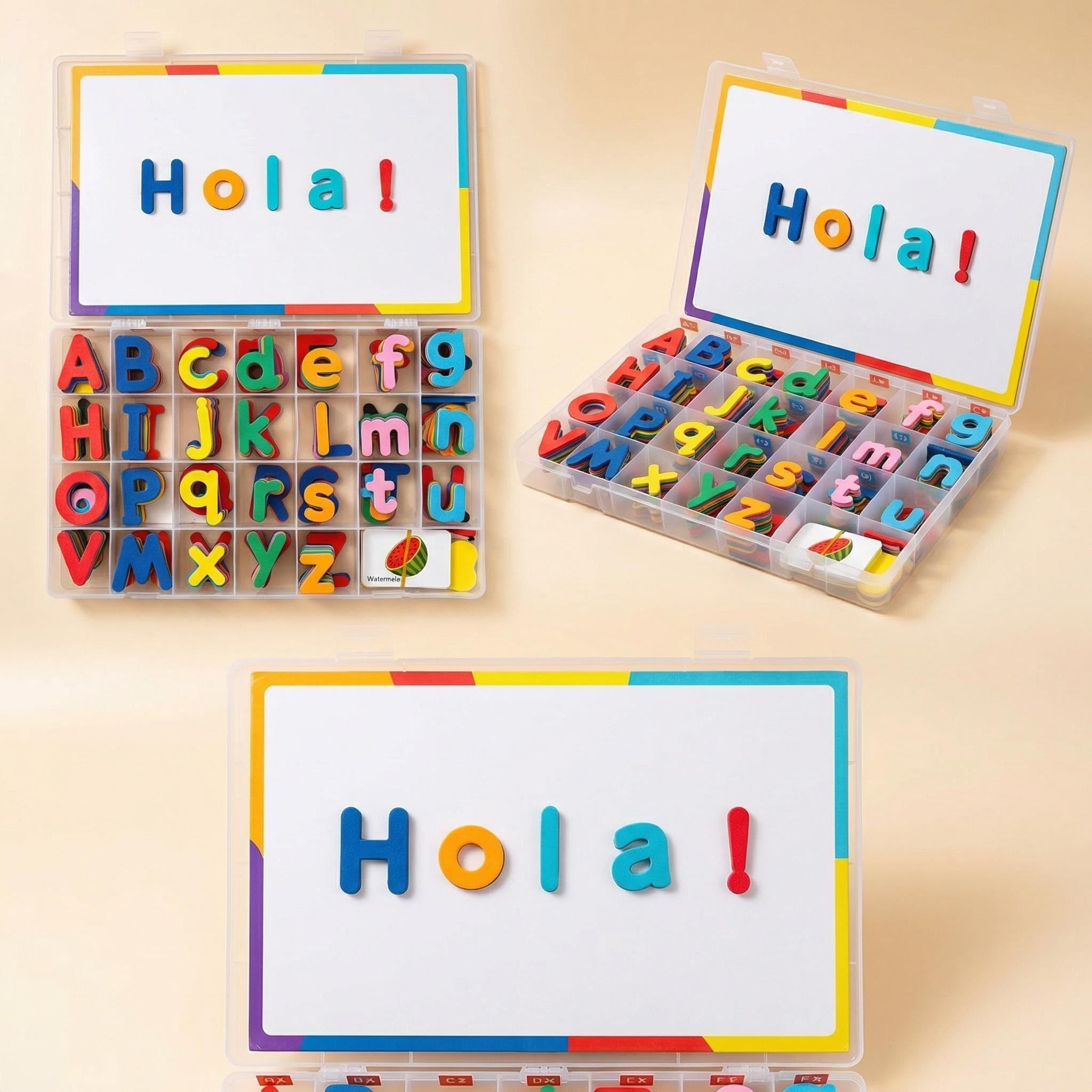 Letras magneticas niños 224 Piezas Letras ， Materiales de Aprendizaje del Alfabeto Español, Abecedario Magnético de Espuma, Juguete Educativo, Letras de Colores para Formar Palabras y Aprender a Leer