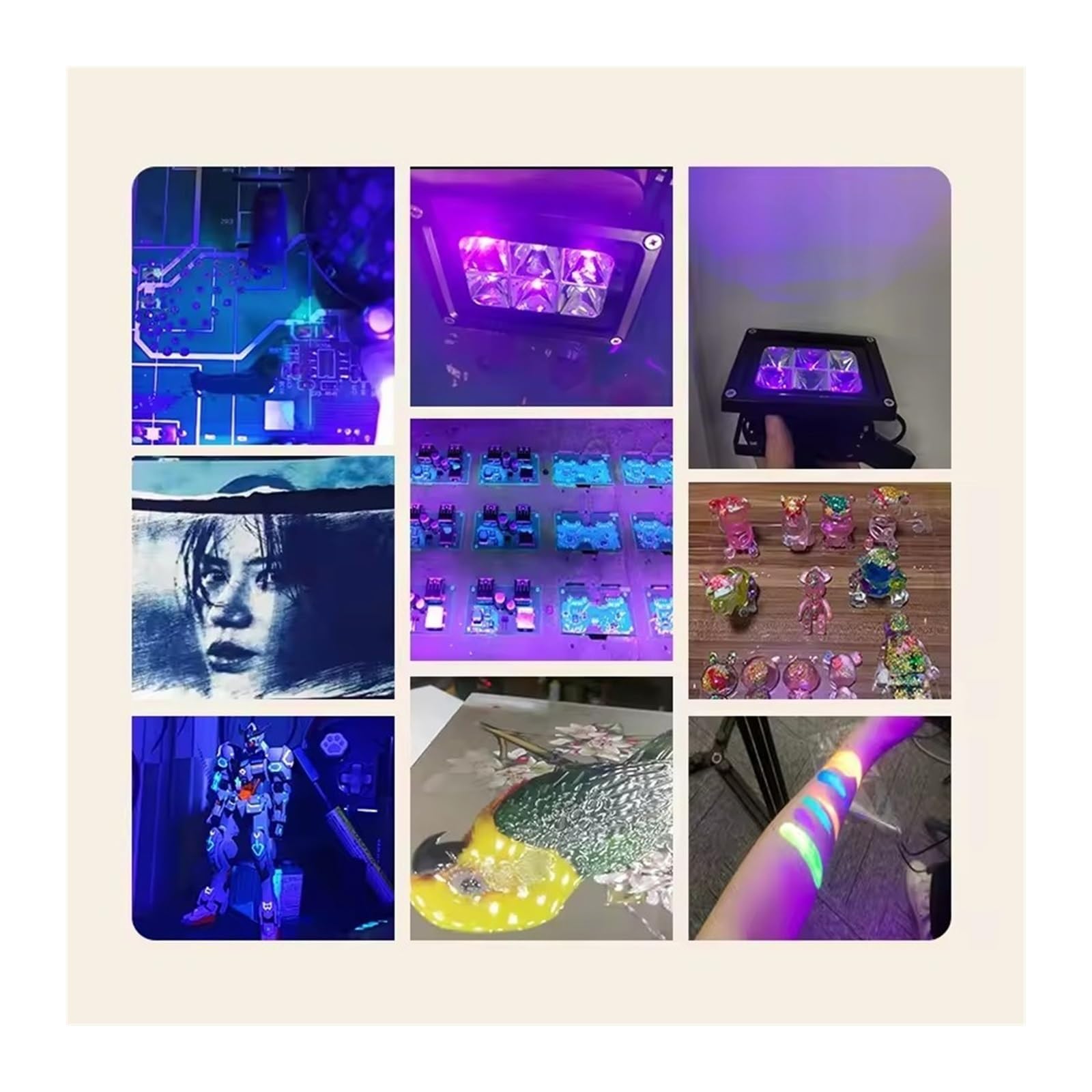 lámpara de curado UV, Lámpara De Curado UV 365nm 385nm 395nm 405nm Luminaria Pegamento Tinta Pintura Serigrafía Impresión Por Inyección(500W,395nm)