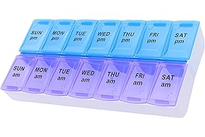 ShysTech Large 7 Day Weekly AM PM Pill Organizer
