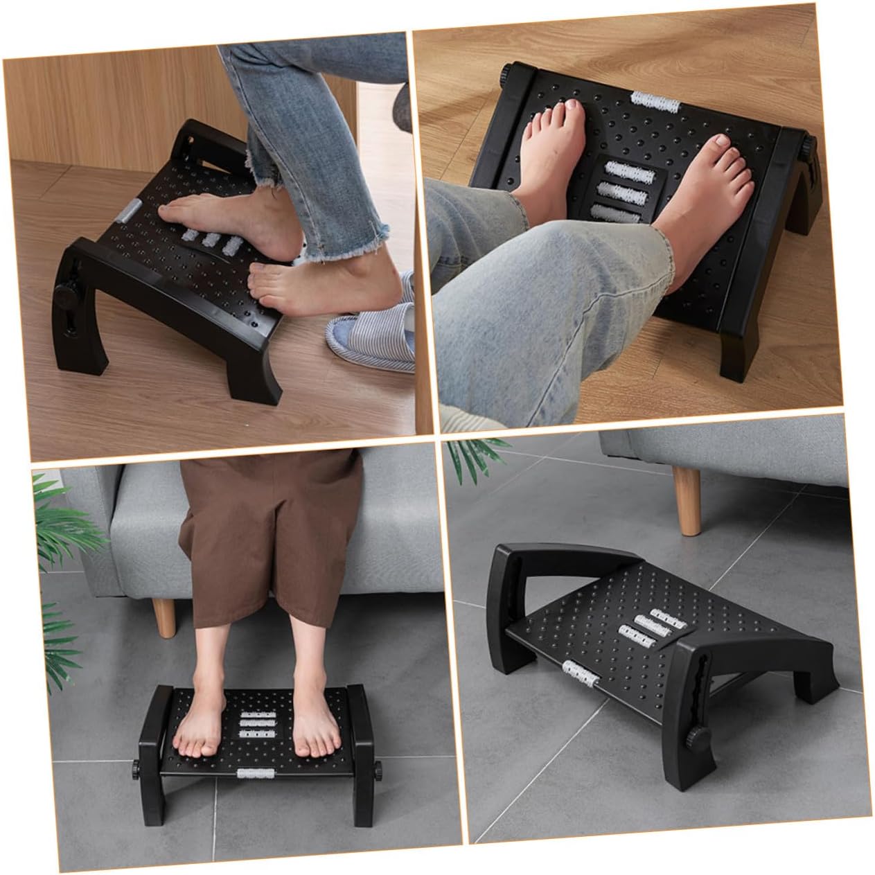 Adjustable Office Desk Footstool Ergonomic Under Desk Footrest Angled Portable Footrest for Home and Work Comfort