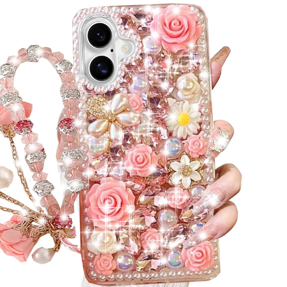 quilting iPhone case with lip case ピンク Amazon.com: iPhone 15 Blushing Quilt Pink Floral Quilt