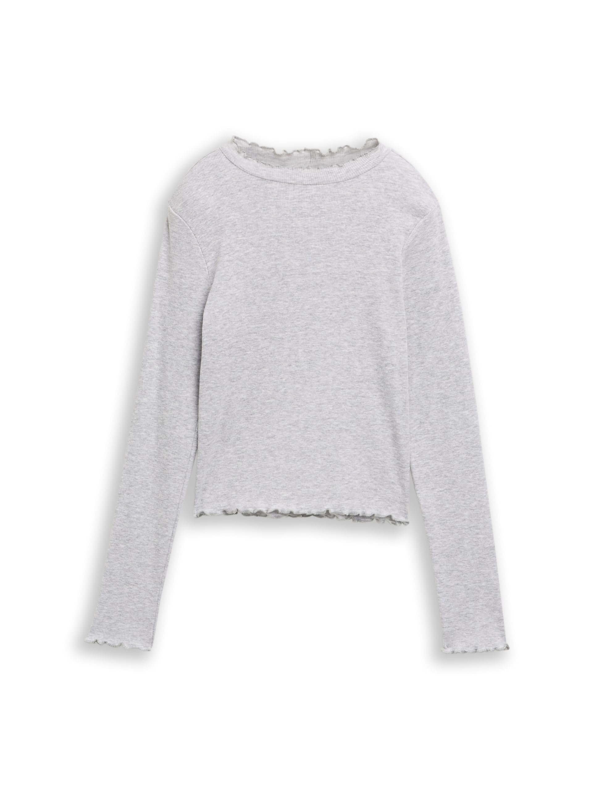 Tom Tailor Mädchen 1049414 Kinder Cropped Langarmshirt mit Rippstruktur (1er Pack)