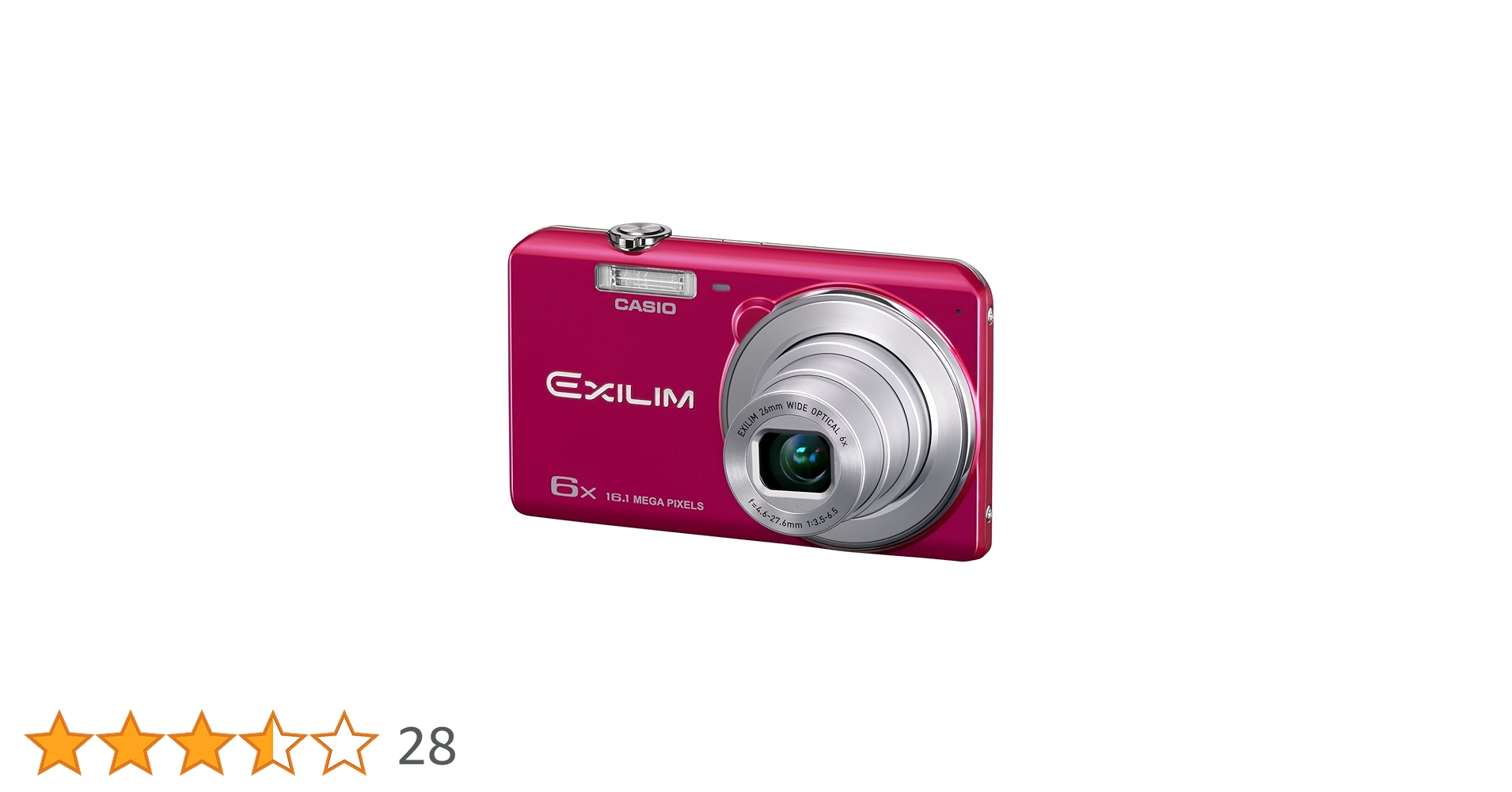 Amazon | CASIO デジタルカメラ EXILIM 1610万画素 6倍 レッド