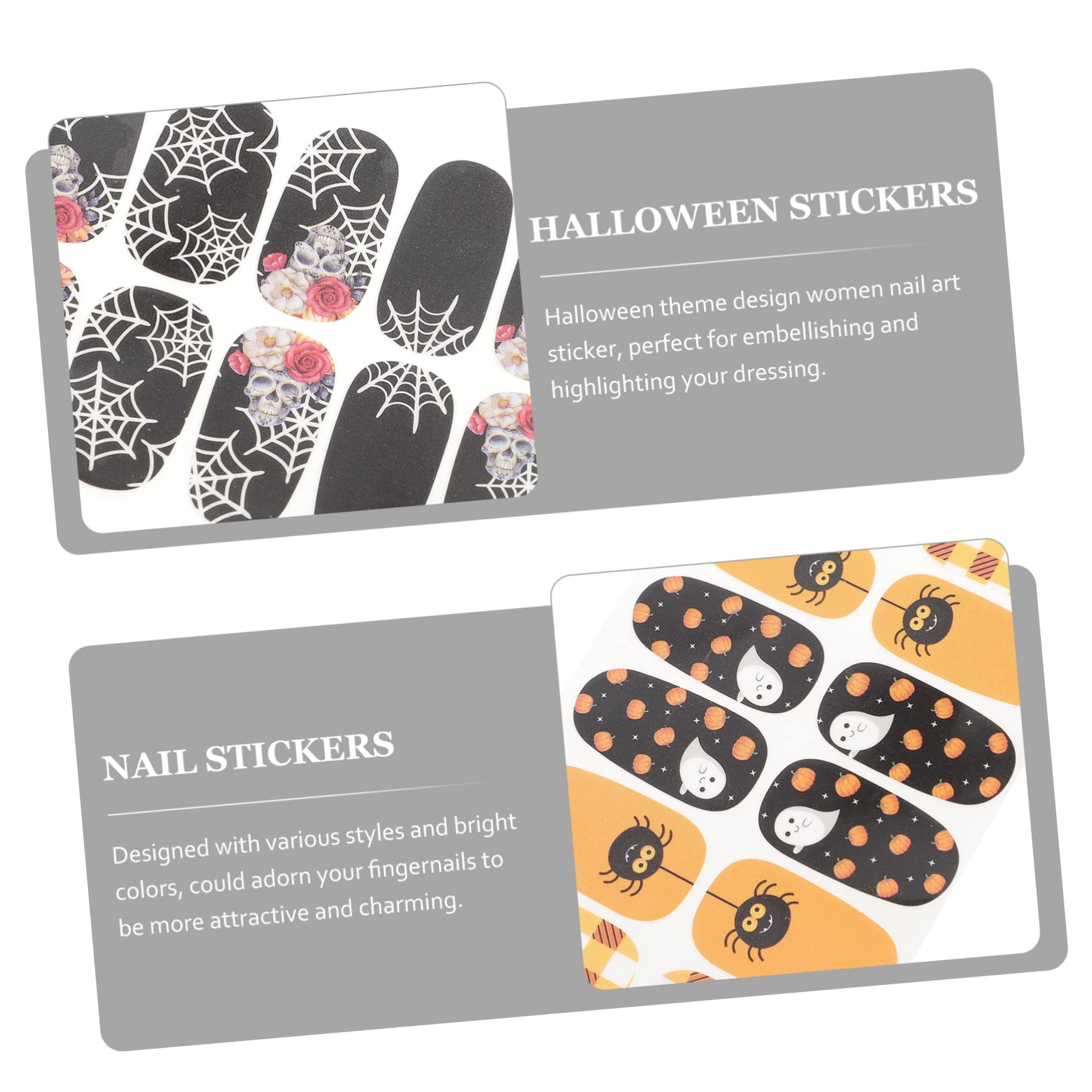 ABOOFAN 40 Fogli Adesivi Per Unghie Di Halloween Adesivi Ragno Applicazioni Per Unghie Di Halloween Decalcomanie Per ie Horror Impacchi Per ie Di Modello Manicure
