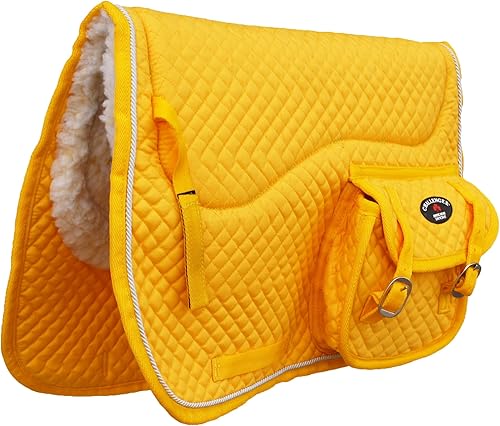 CHALLENGER Caballo 23"x18" Almohadilla acolchada de piel acolchada multiusos amarilla 7260YL