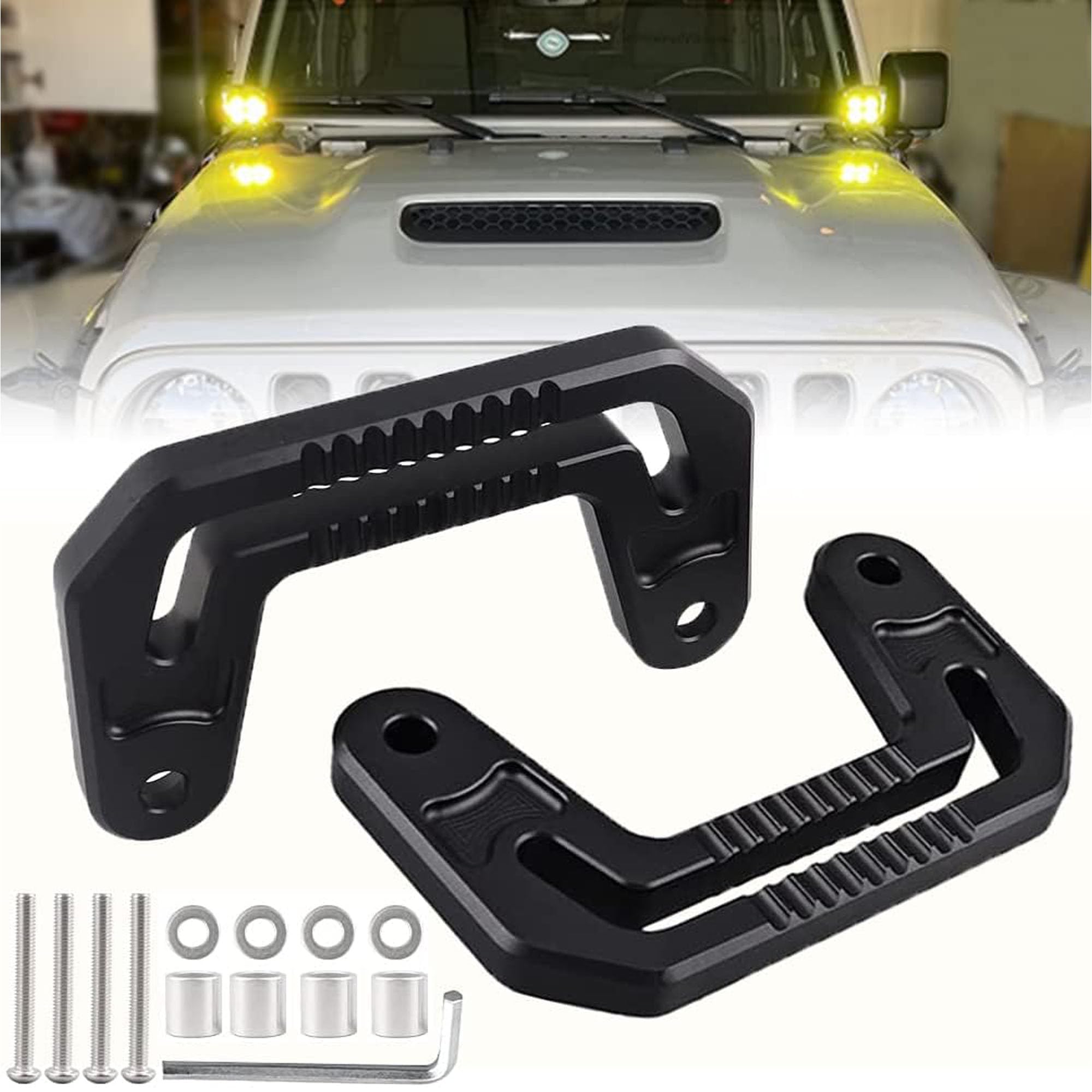 A-Pillar Windshield Light Mount LED Work Pod Light Bracket for 2018-2021 Jeep Wrangler JL/JLU 2020 2021 Gladiator JT (1 Pair)