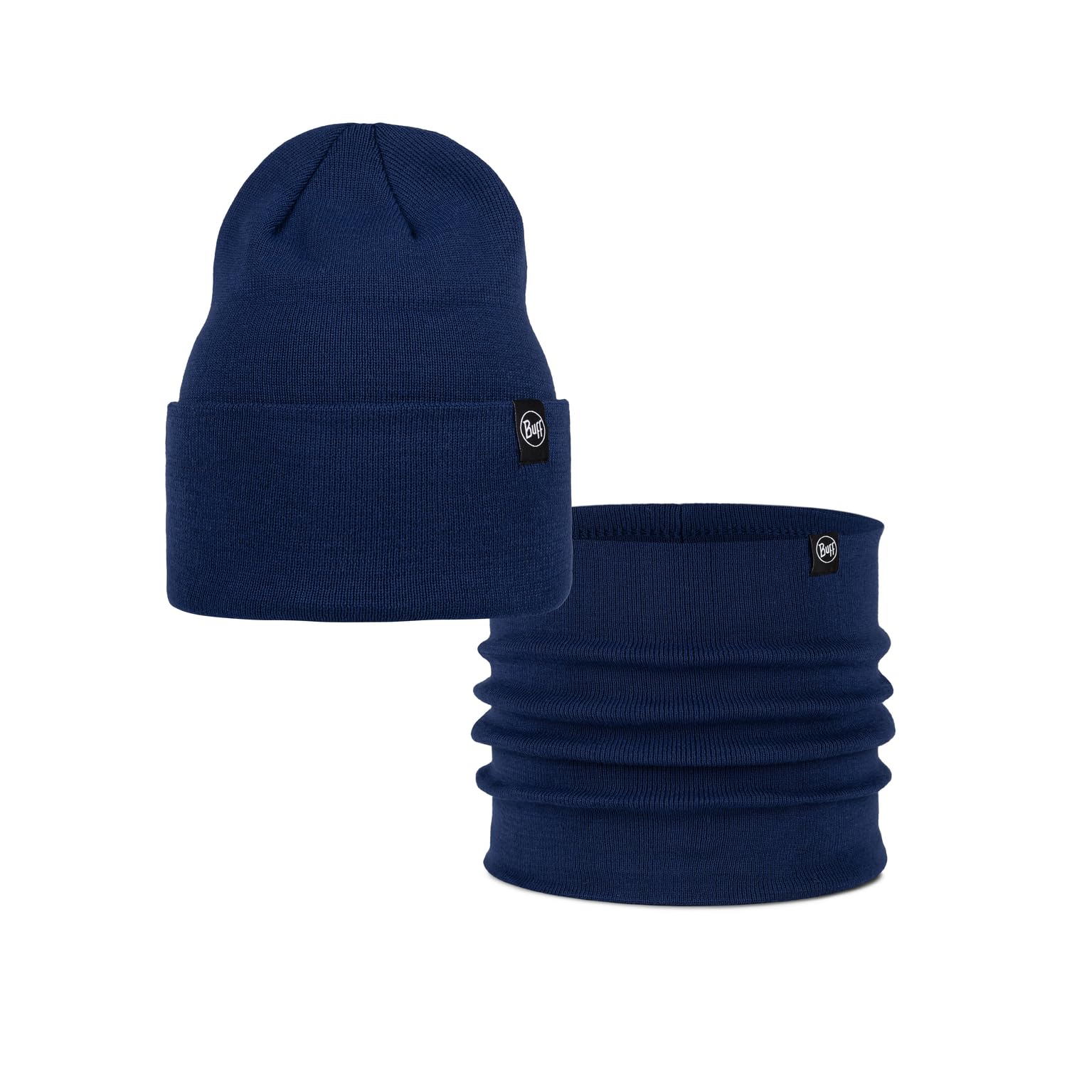 Dúo Pack Buff Knitted Gorro Lilon Midnight Azul Marino y Knitted Braga de cuello Lilon Midnight Azul Marino Talla única Adulto