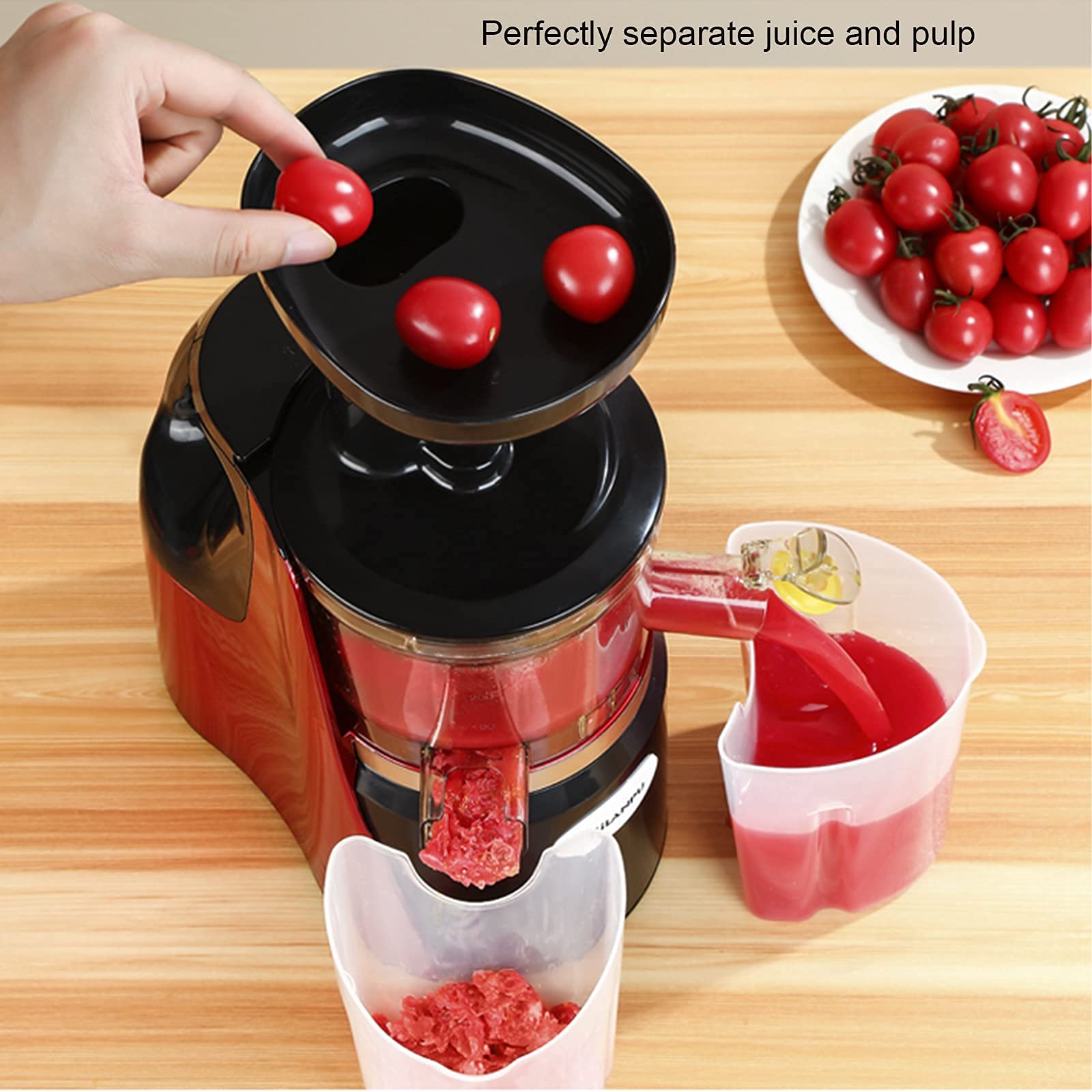 MIIKHI Slow Masticating Juicer Vegetable And Fruit, Cold Press Juicer Machine Easy To Clean, Fruit Juicer 98% Juice Yield Pure Juice