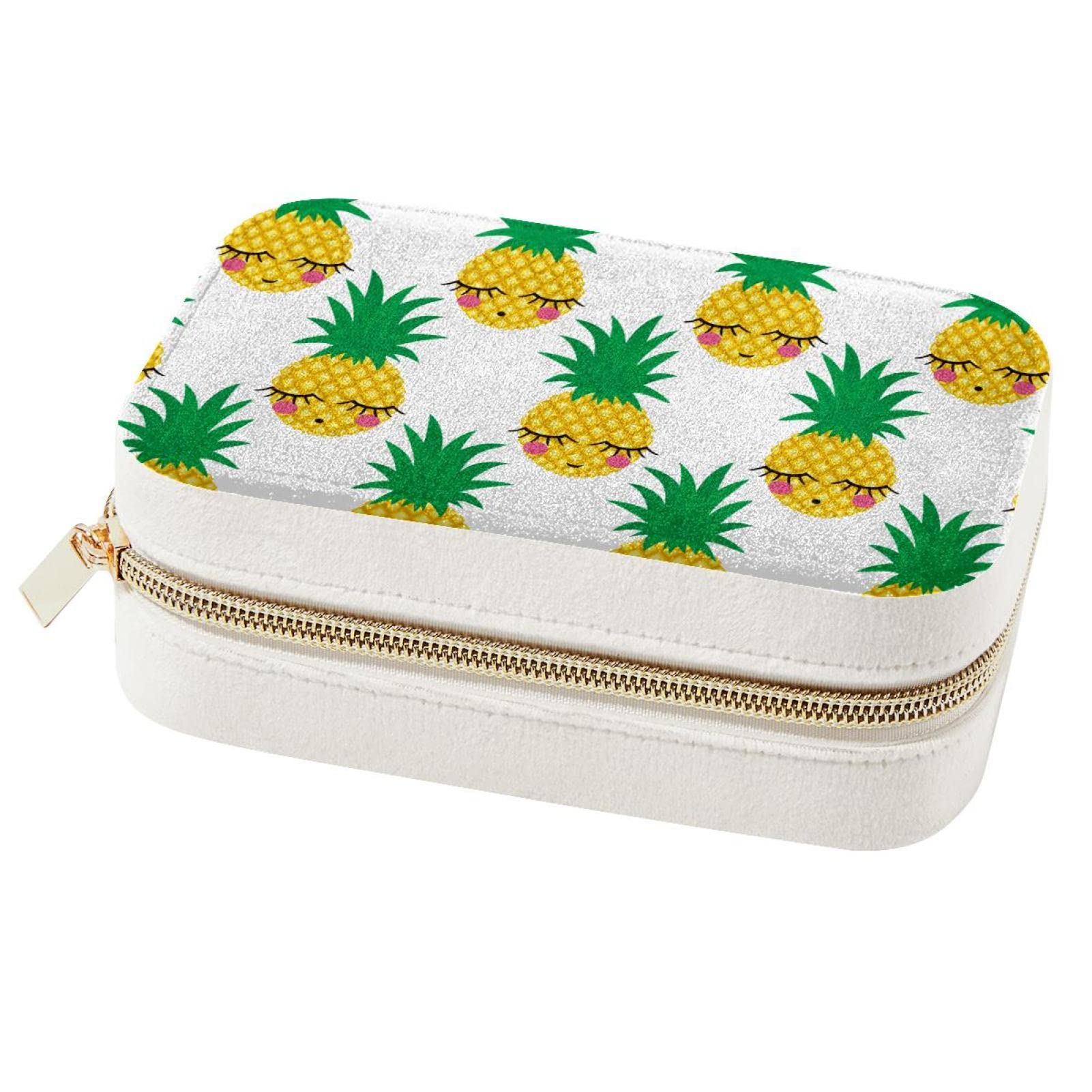 Boîte à bijoux de voyage ananas pour bagues et colliers