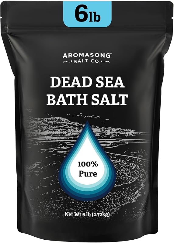 Dead Sea Salt Bath Soak 6 Lbs. Bulk Pack – 100% Natural Dead Sea Salts for Soaking, Relaxation, and Detoxification of Skin, Dead Sea Salts for Bath to Rejuvenate and Refresh