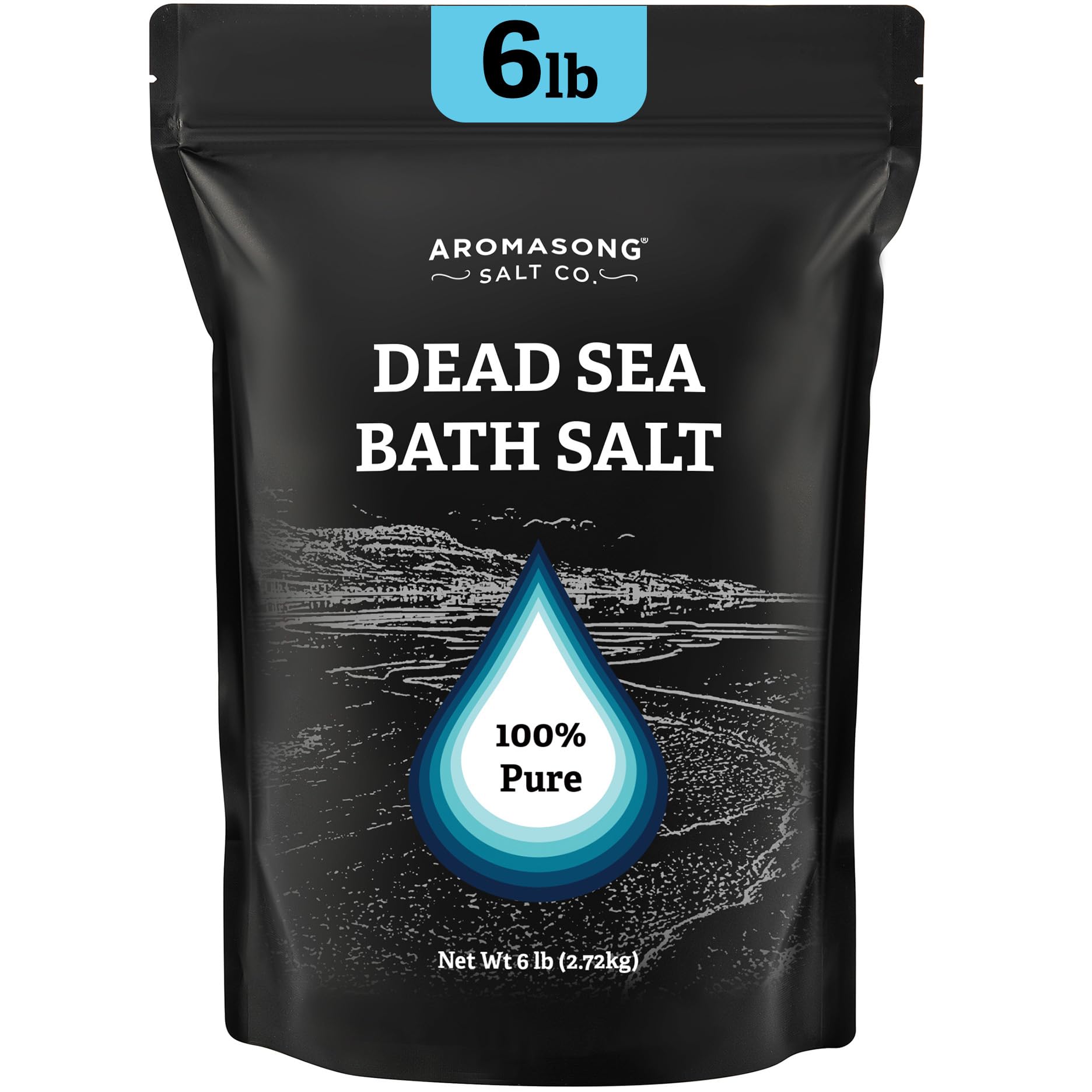 Aromasong Dead Sea Salt Bath Soak 6 Lbs. Bulk Pack – 100% Natural Dead Sea Salts for Soaking, Relaxation, and Detoxification of Skin, Dead Sea Salts