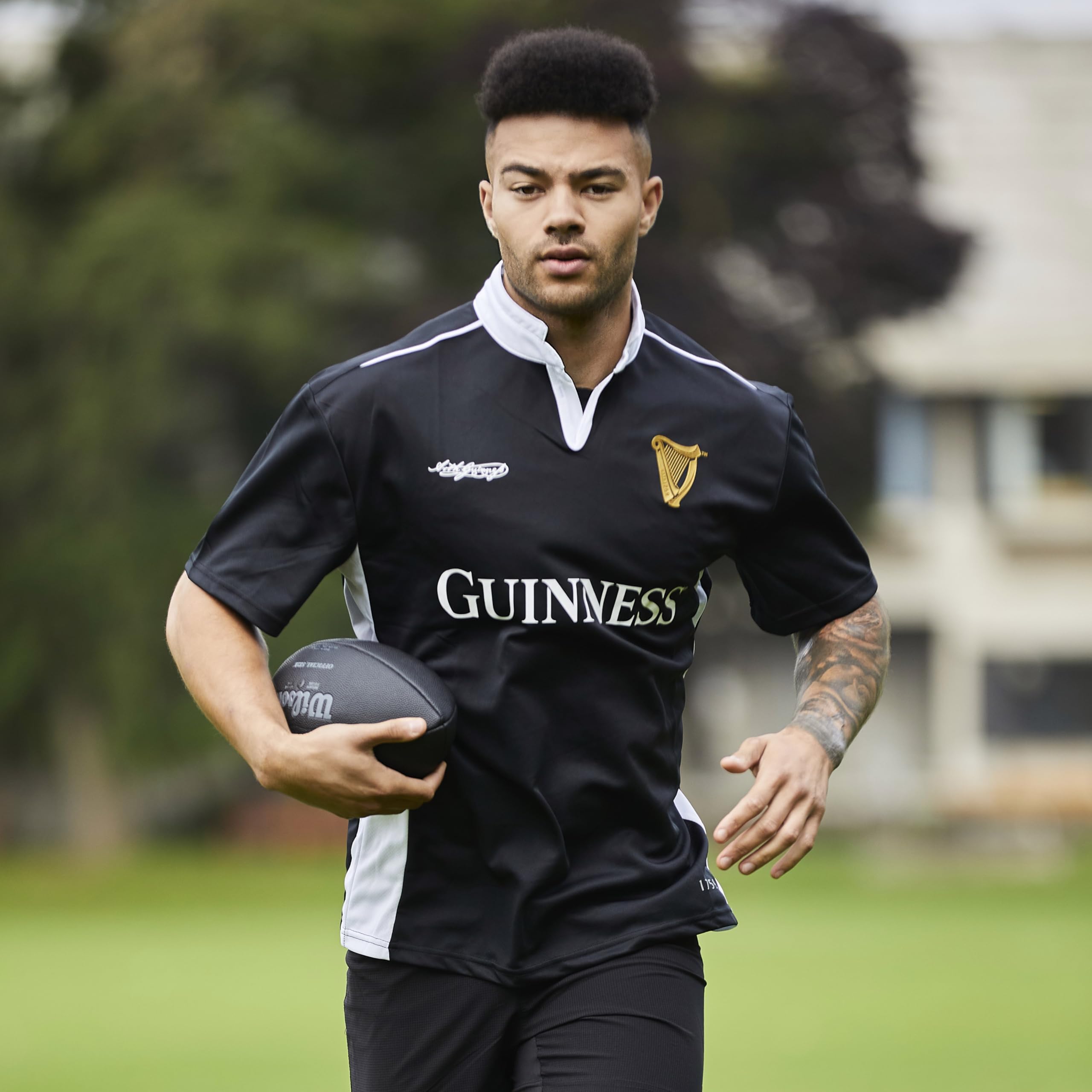 Guinness Black/White Performance Short Sleeve Rugby Shirt