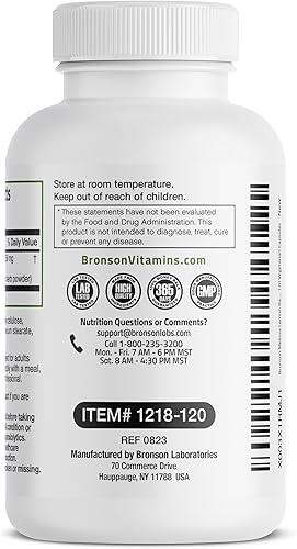 Miniatura 7 de Bronson Melissa bálsamo de limón extra fuerte, sin OMG, 120 cápsulas vegetarianas