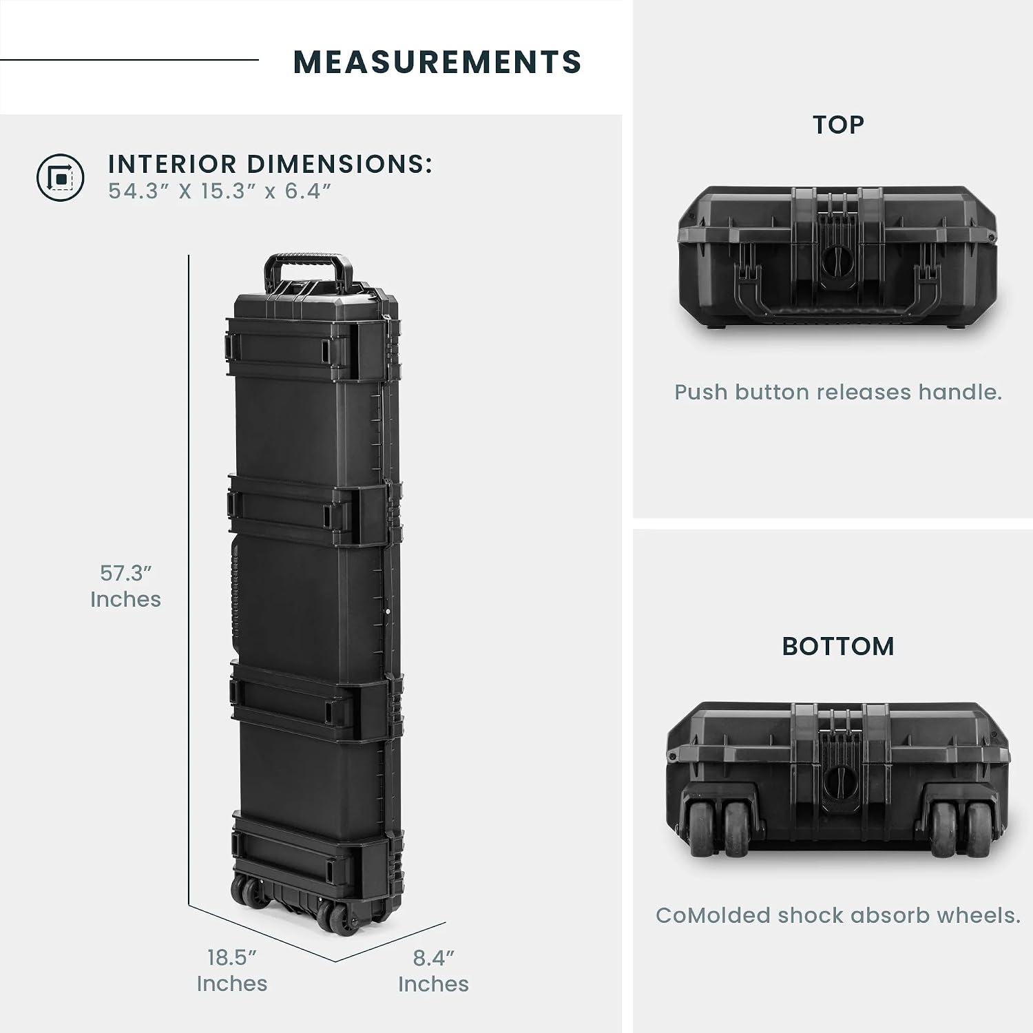Seahorse Heavy Duty Hard Protective Rifle Cases - TSA Approved/Mil Spec / IP67 Waterproof/USA Made for Rifles, Shotguns, Telescopes, Car Utility Rack, Guitars, Rooftop Rack